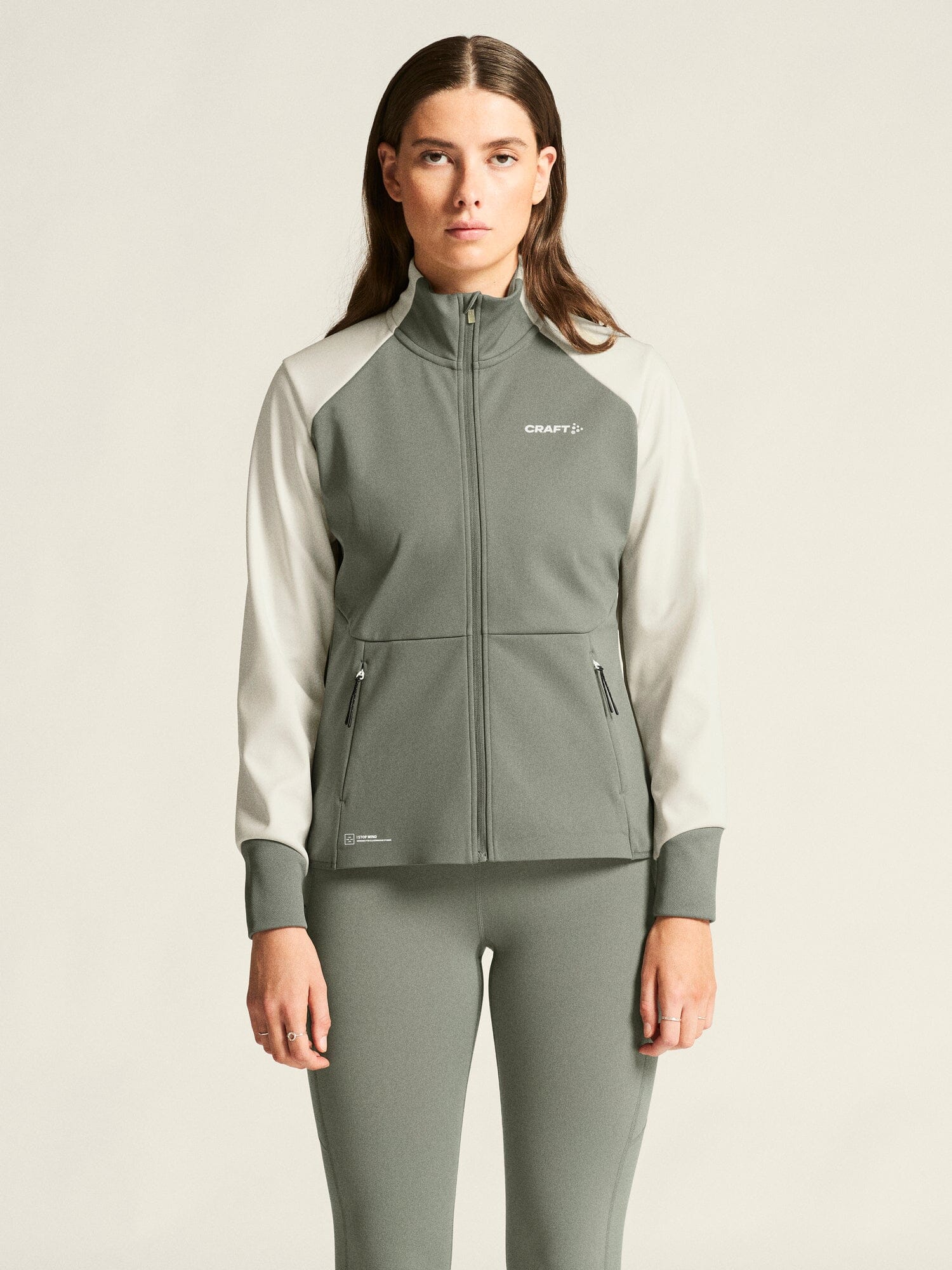 Women's Core XC Training Jacket - Leaf/Tofu - Image 2