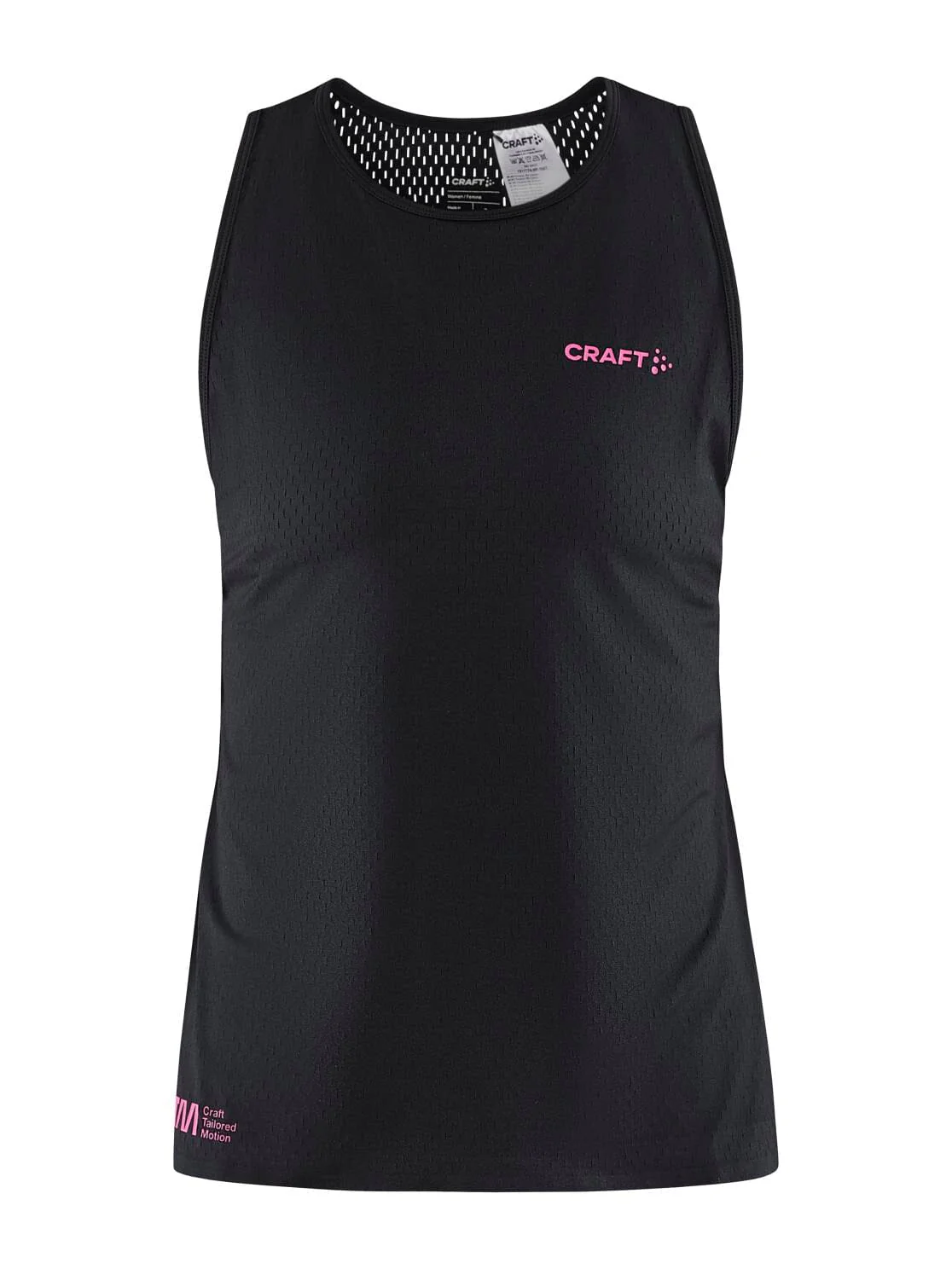 Women's CTM Distance Warp Mesh Running Singlet - Black - Image 5