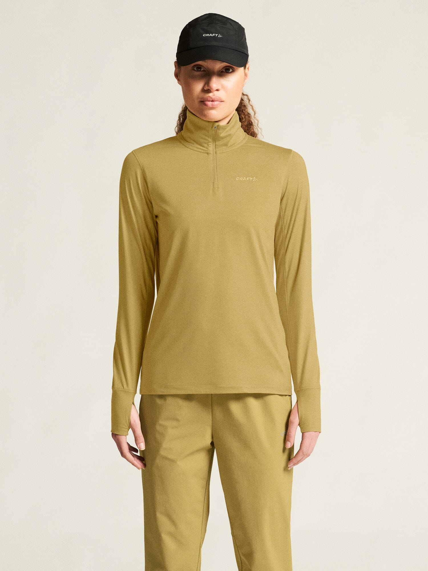 Women's Flow HZ LS - Khaki Melange - Image 2