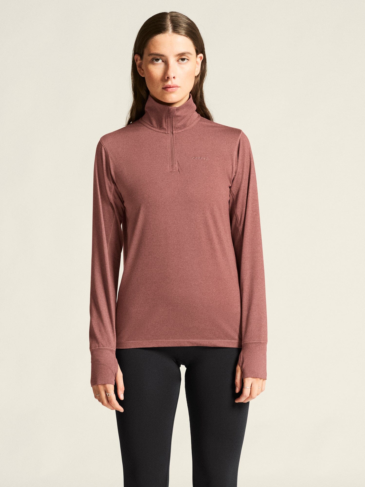 Women's Flow HZ LS - Rose Brown/Melange - Image 2
