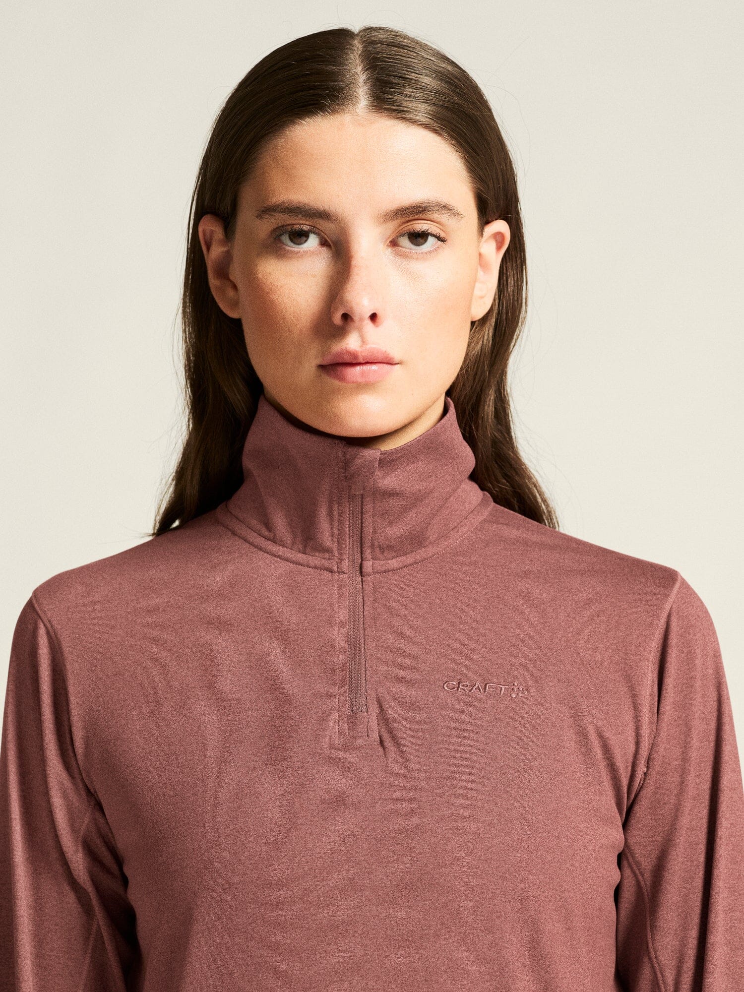 Women's Flow HZ LS - Rose Brown/Melange - Image 3