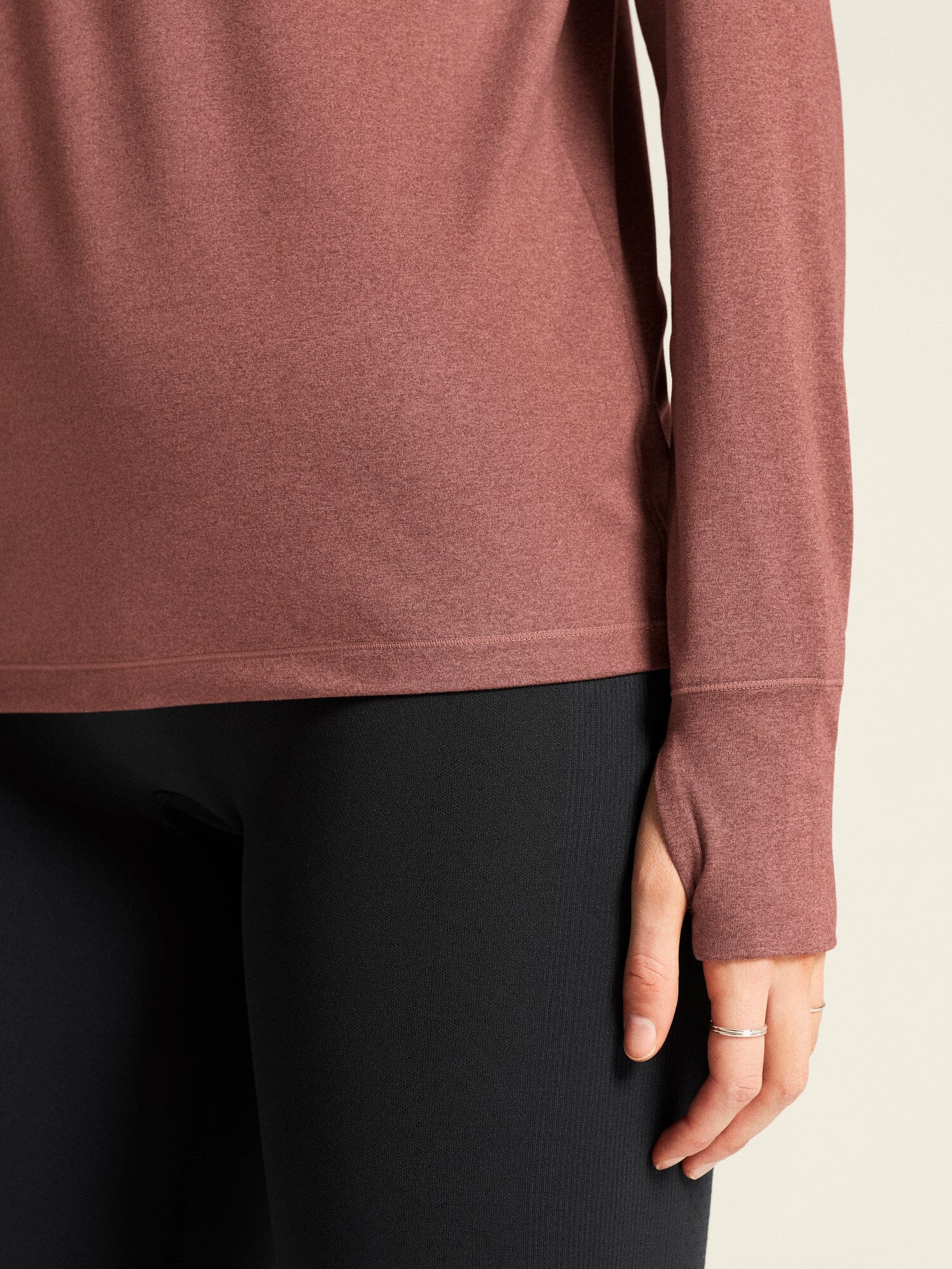 Women's Flow HZ LS - Rose Brown/Melange - Image 4