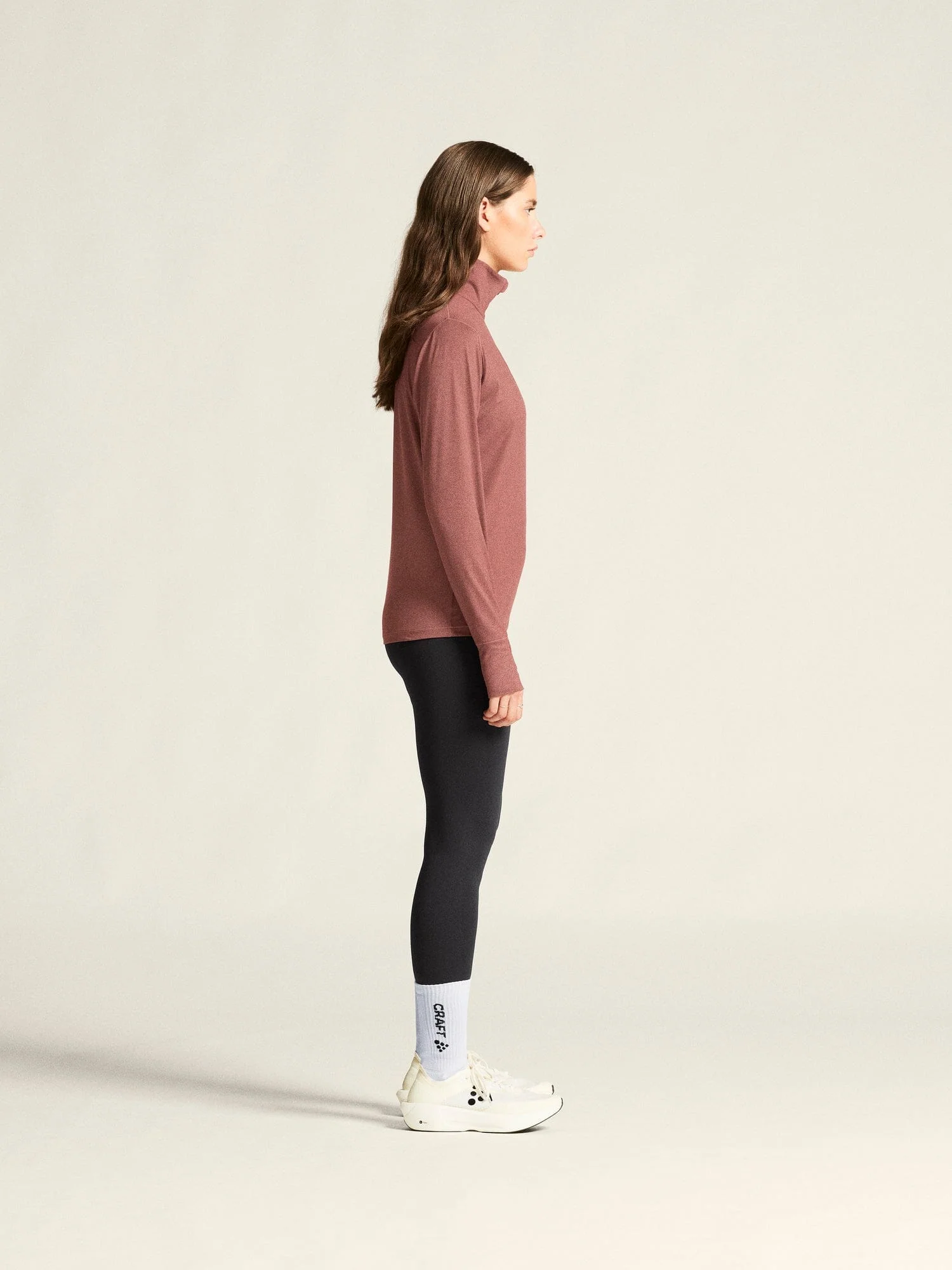Women's Flow HZ LS - Rose Brown/Melange - Image 6