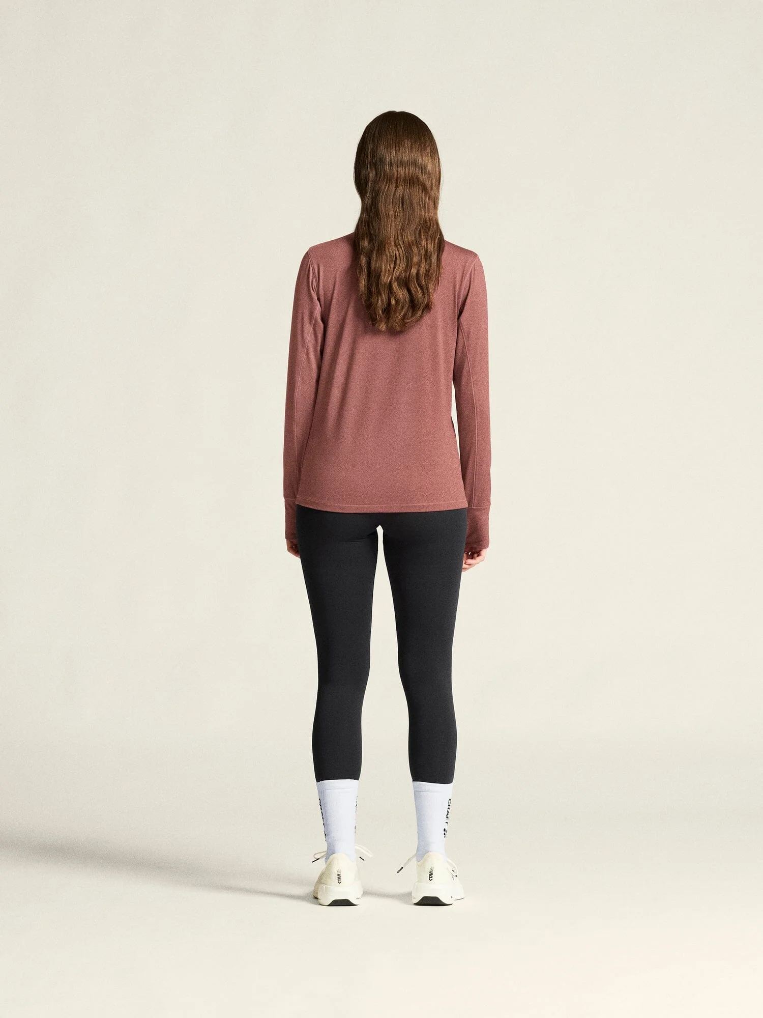 Women's Flow HZ LS - Rose Brown/Melange - Image 7