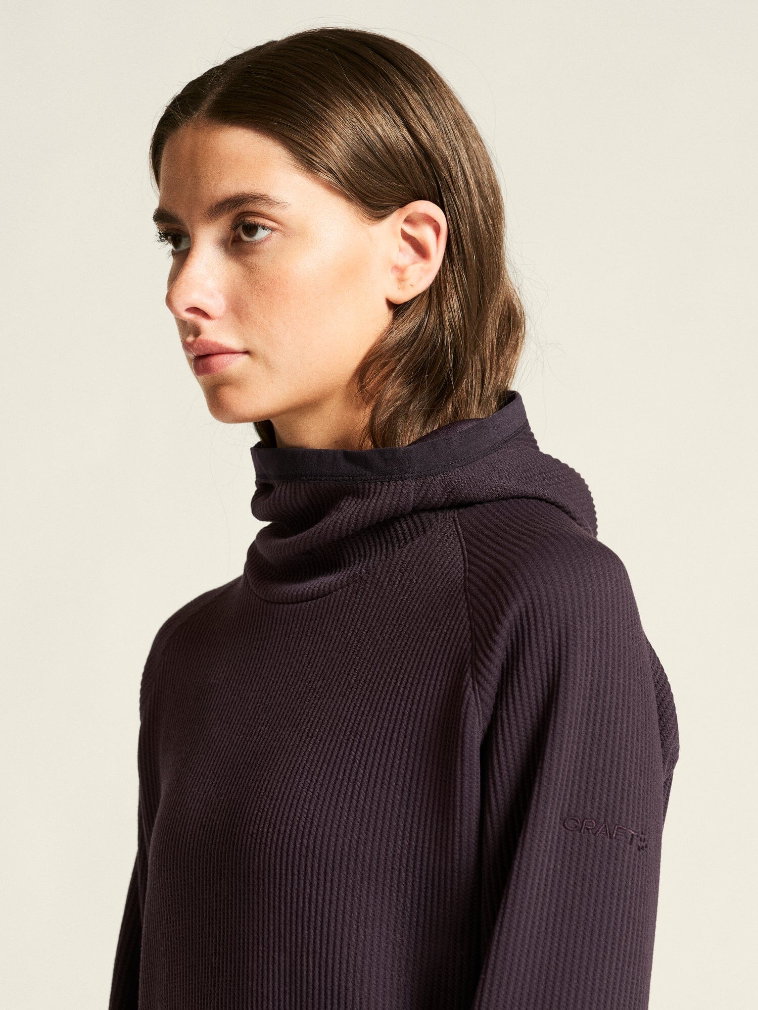 Women's Grid Hood - DK PLUM - Image 3