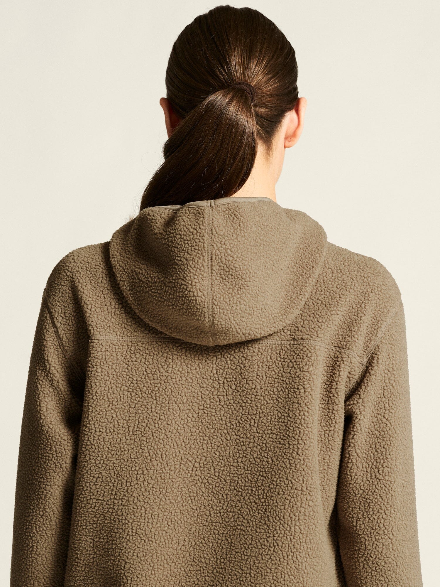 Women's Join Pile Fleece Full-Zip Hood - Taupe - Image 5