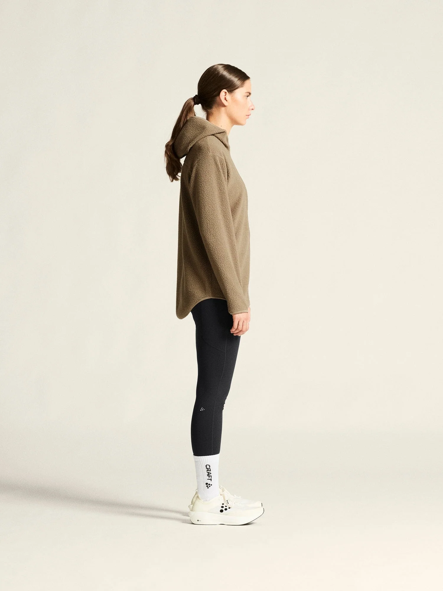 Women's Join Pile Fleece Full-Zip Hood - Taupe - Image 6