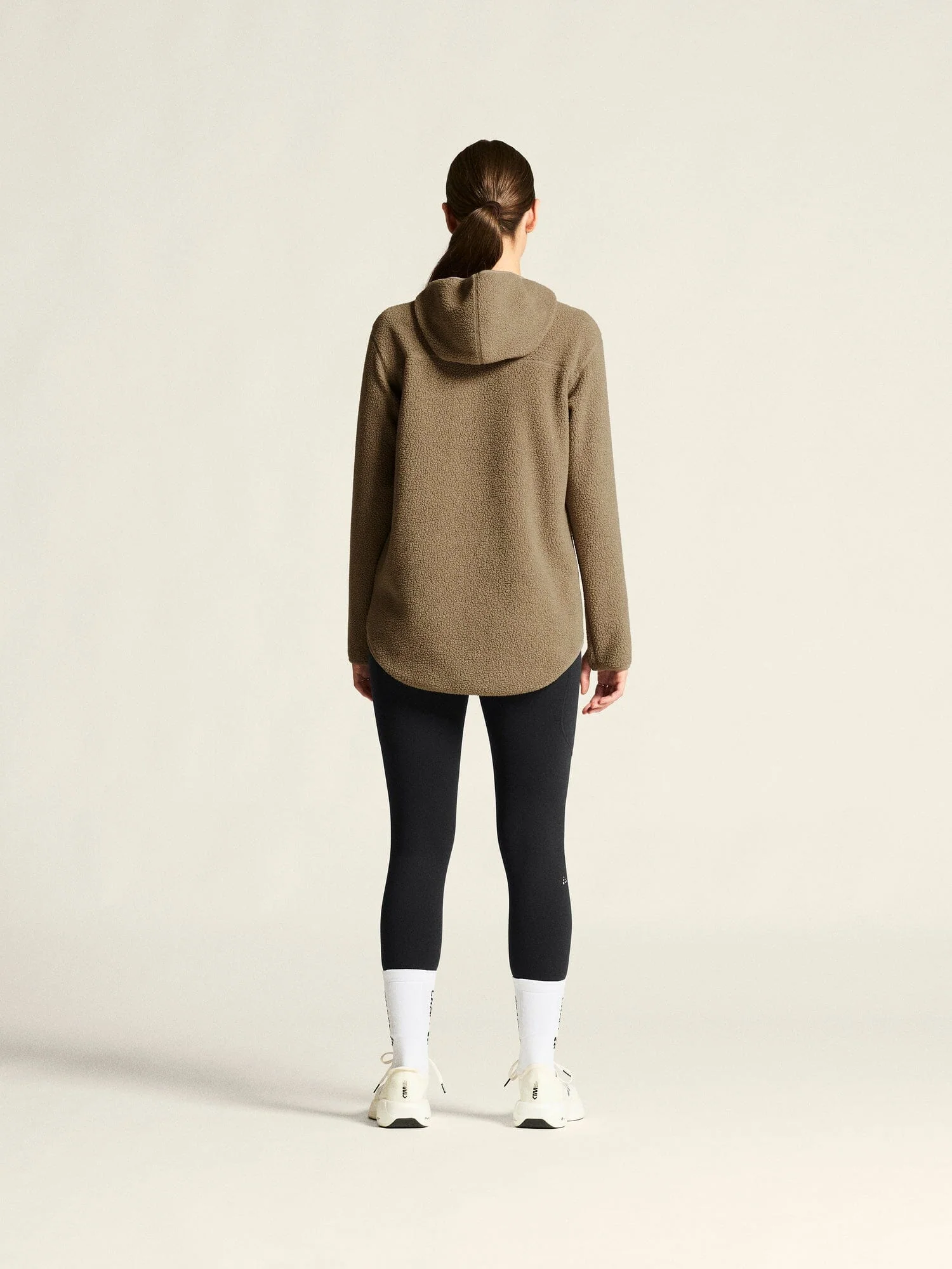 Women's Join Pile Fleece Full-Zip Hood - Taupe - Image 7
