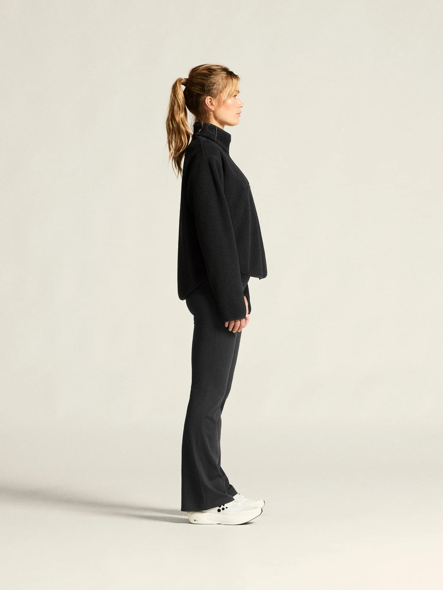 Women's Join Pile Fleece Half-Zip - Black - Image 6