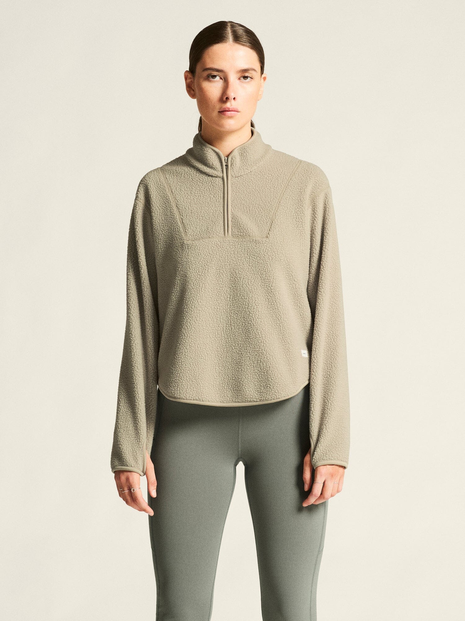 Women's Join Pile Fleece Half-Zip - Hay - Image 2