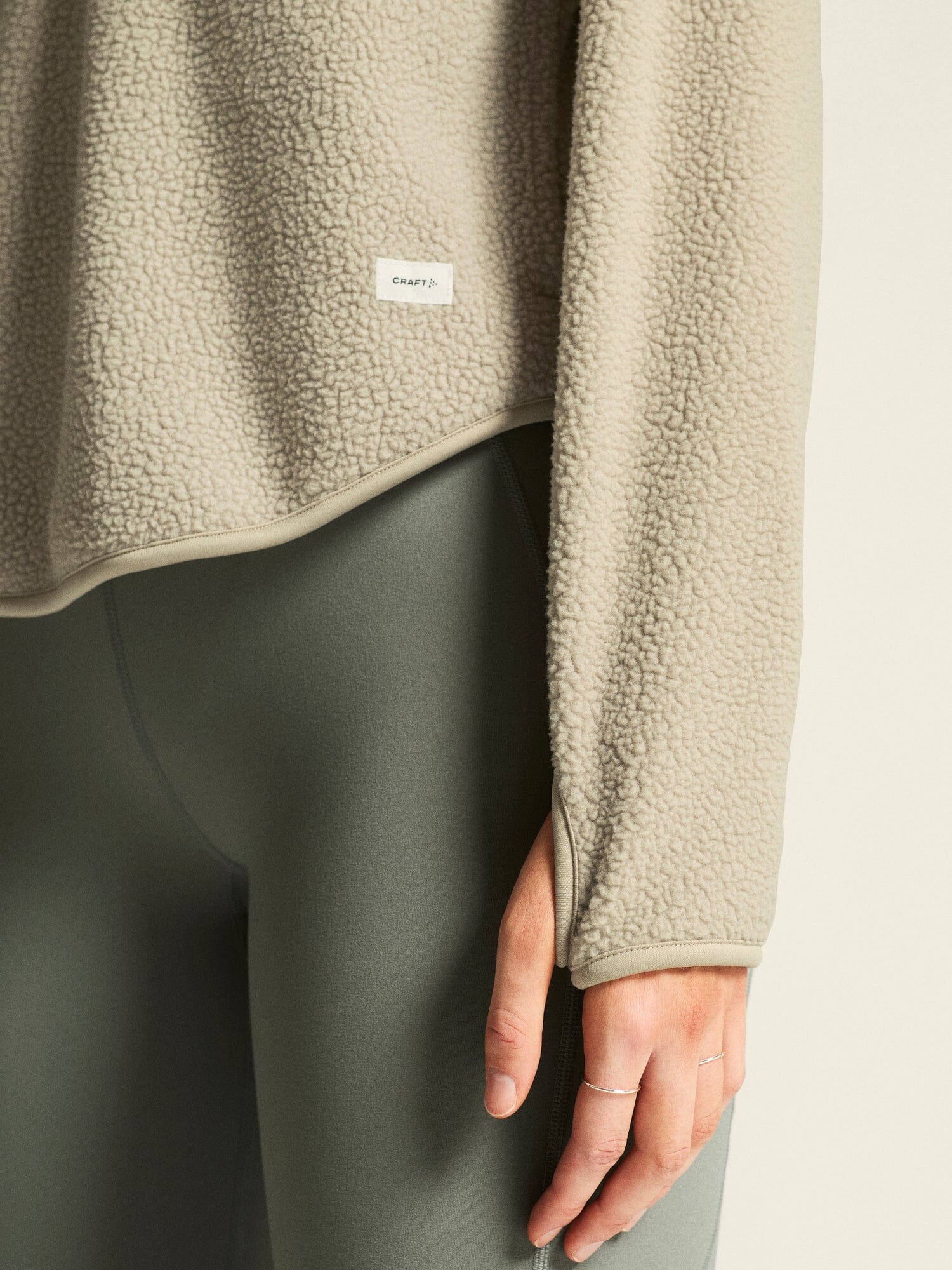 Women's Join Pile Fleece Half-Zip - Hay - Image 3