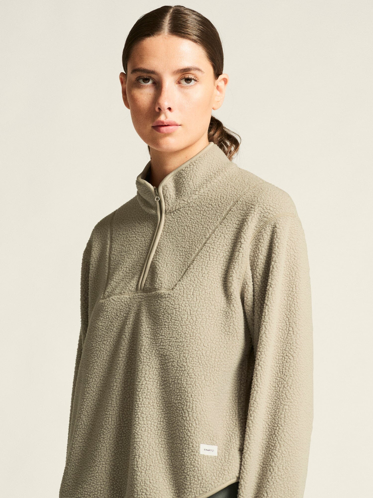 Women's Join Pile Fleece Half-Zip - Hay - Image 4