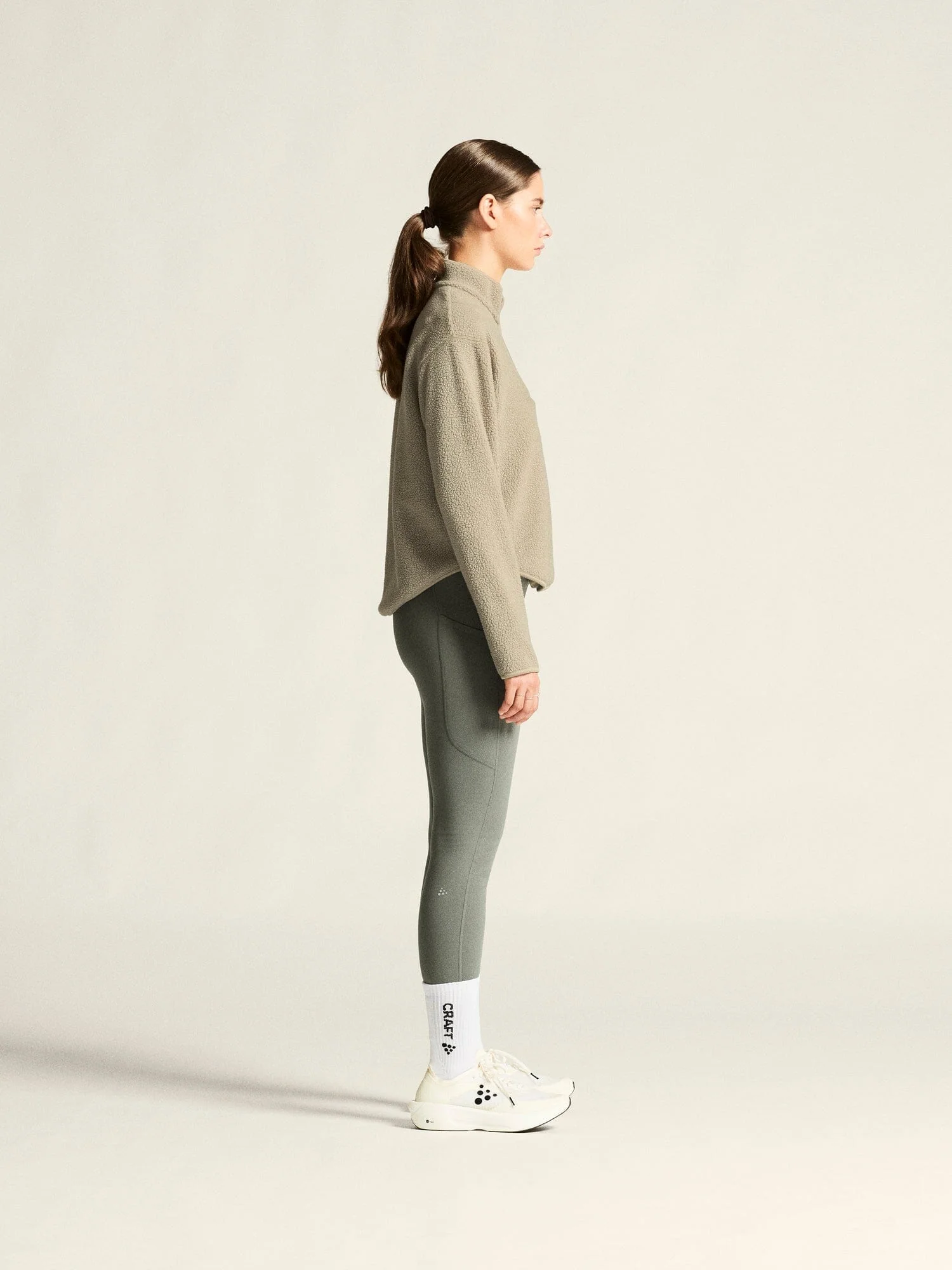 Women's Join Pile Fleece Half-Zip - Hay - Image 7
