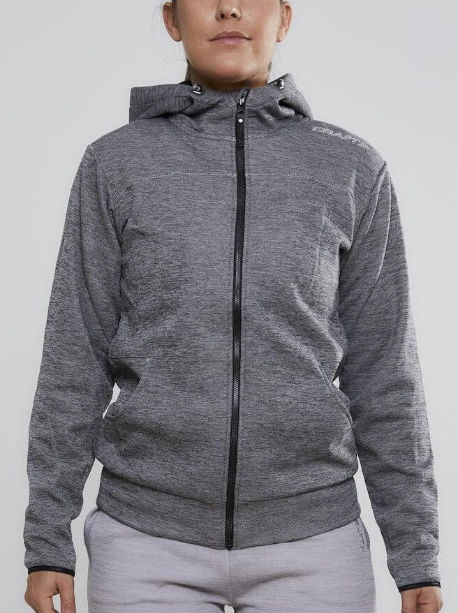 Women's Leisure Full Zip Hood - DARK GREY MELANGE