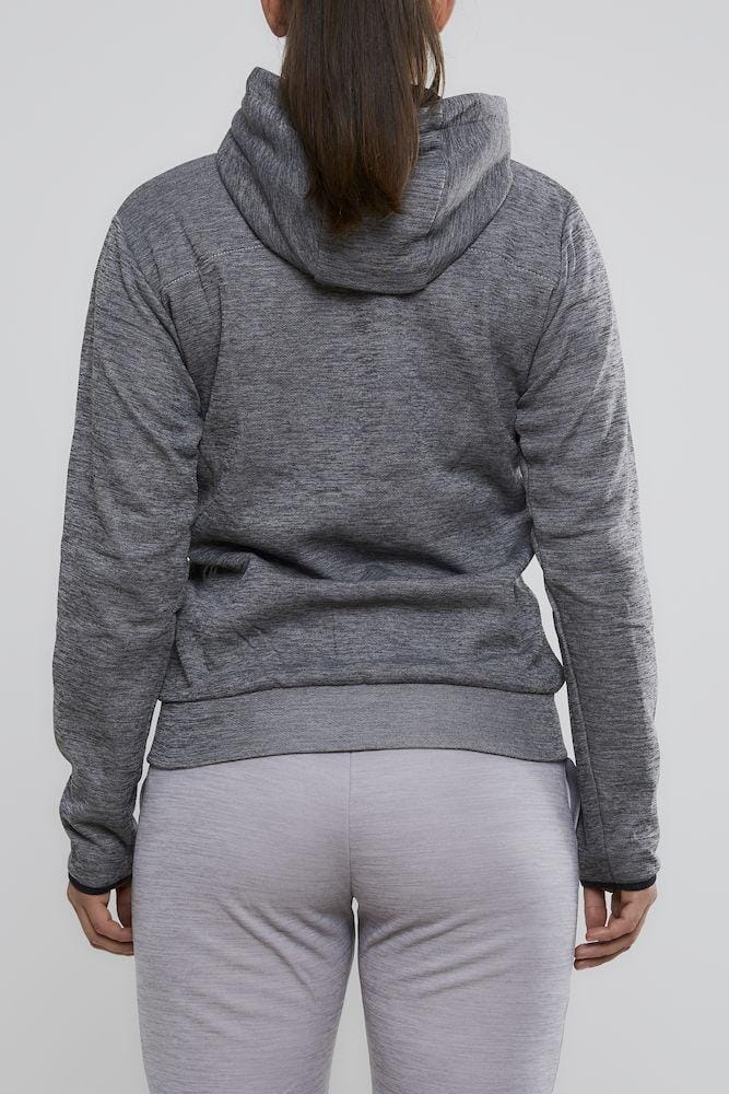 Women's Leisure Full Zip Hood - DARK GREY MELANGE - Image 2