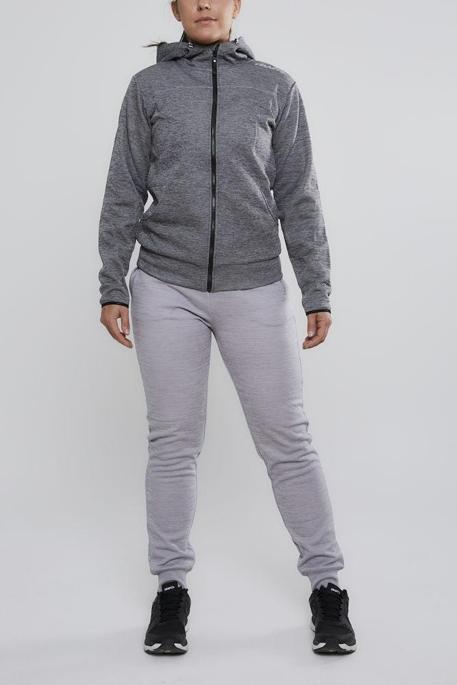 Women's Leisure Full Zip Hood - DARK GREY MELANGE - Image 3