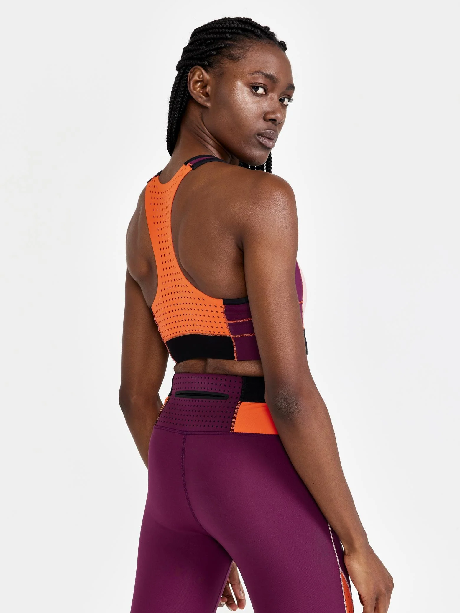 Women's Pro Charge Blocked Training Sport Top - BURGUNDY-BLEIKUR - Image 2