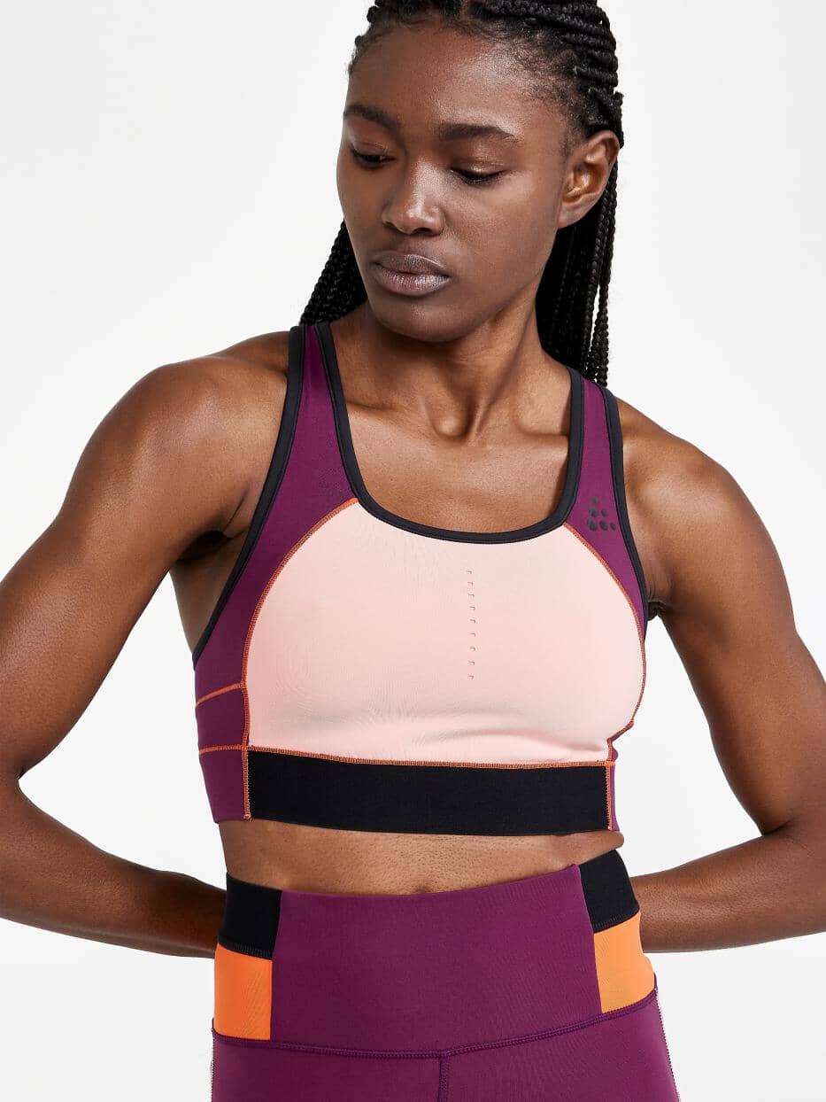 Women's Pro Charge Blocked Training Sport Top - BURGUNDY-BLEIKUR - Image 3