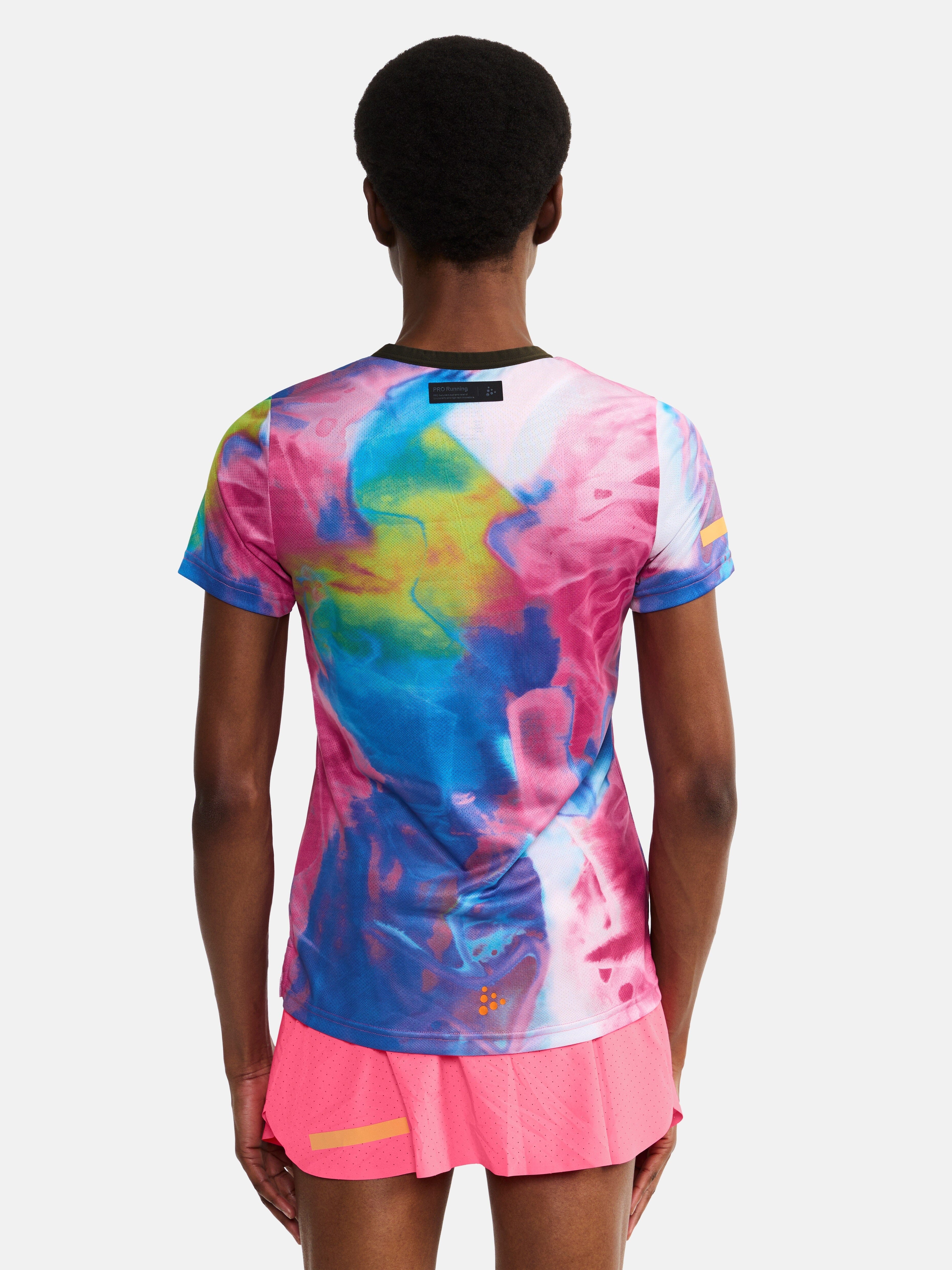 Women's Pro Hypervent Jaquard Running Tee - FUCHSIA/MULTI - Image 2