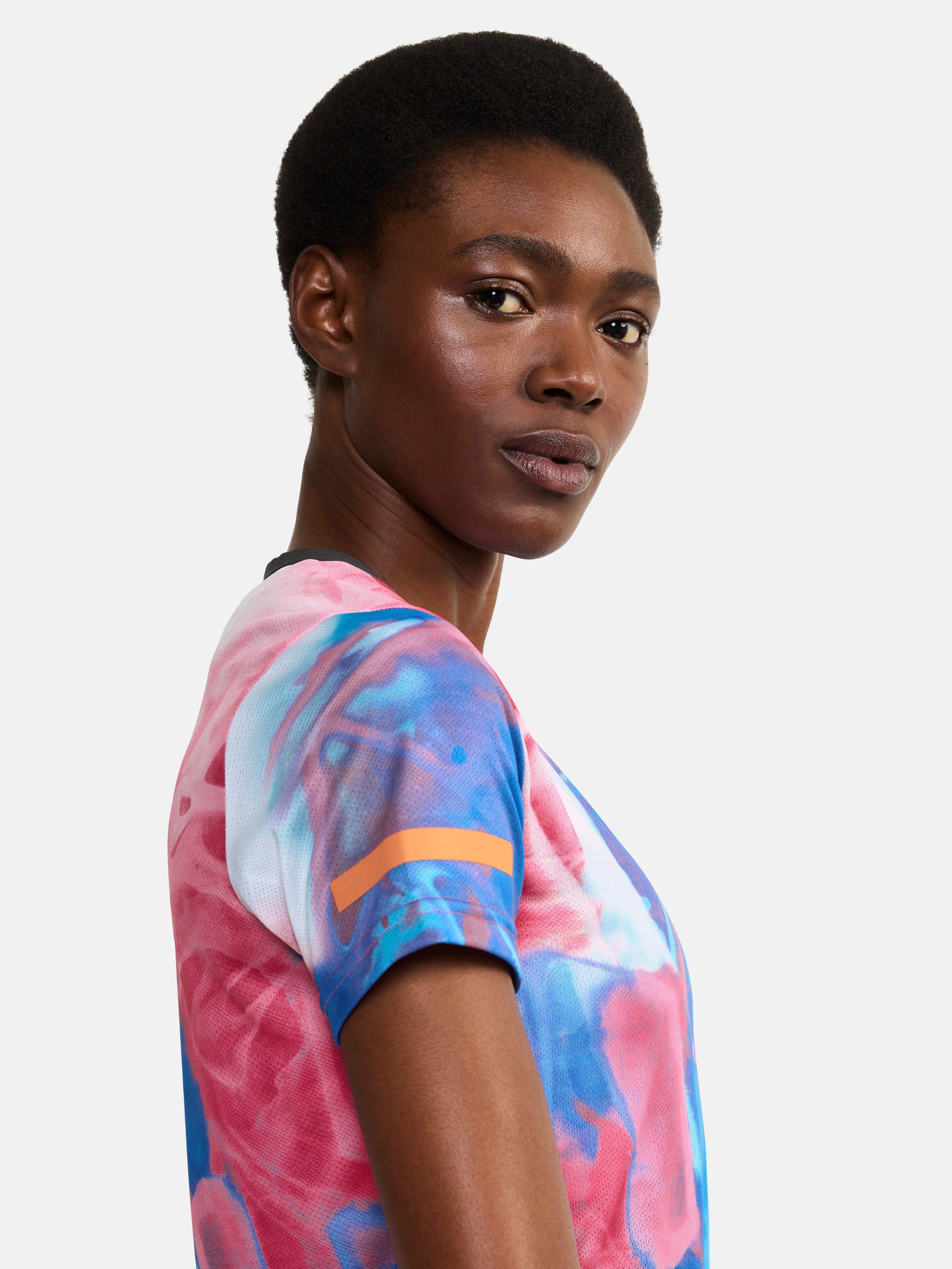 Women's Pro Hypervent Jaquard Running Tee - FUCHSIA/MULTI - Image 4