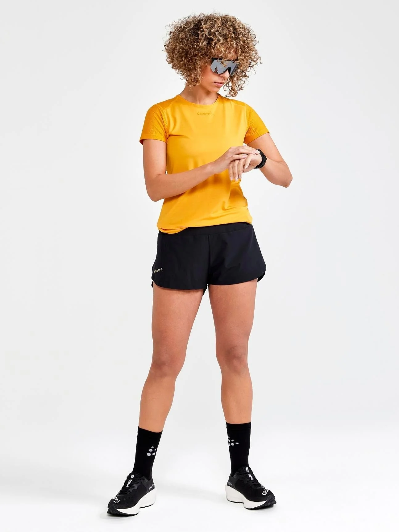 Women's Pro Hypervent Running Split Shorts - BLACK-ROXO - Image 5