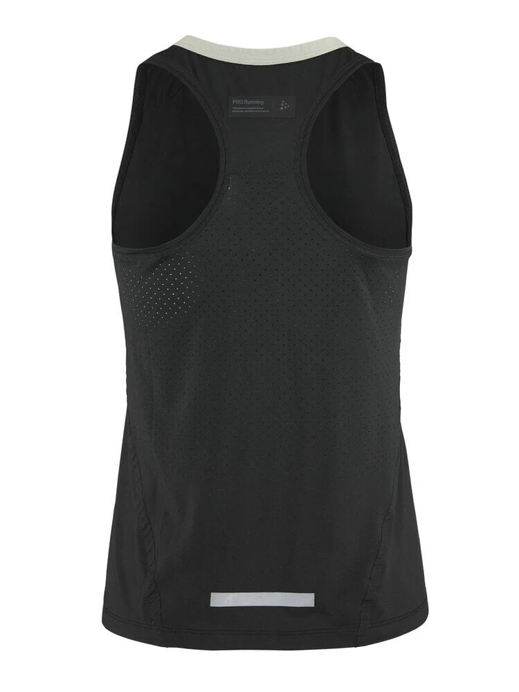 Women's Pro Hypervent Runnning Singlet 2 - Black - Image 2