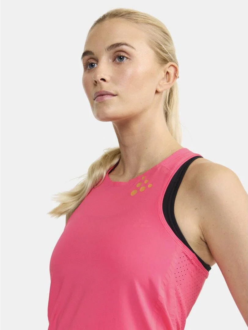 Women's Pro Hypervent Runnning Singlet 2 - FUCHSIA - Image 3