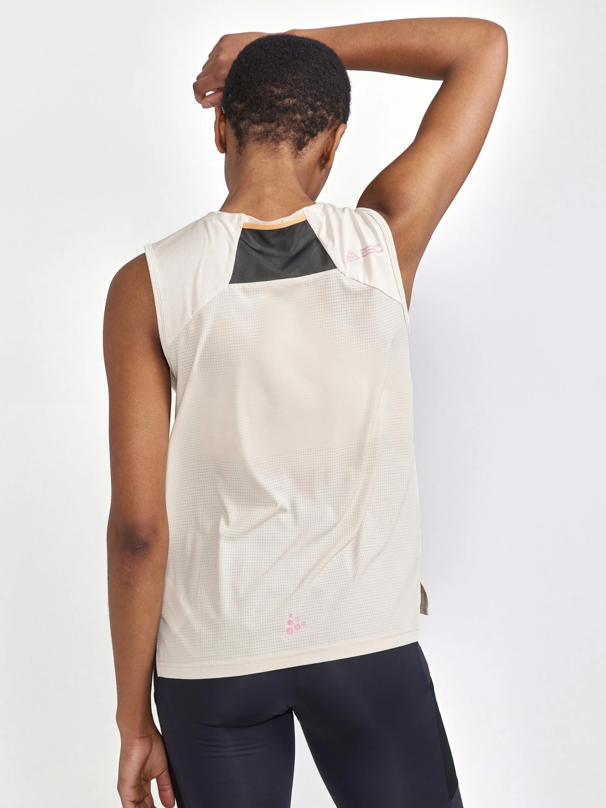 Women's Pro Trail Running Singlet - ECRU - Image 2