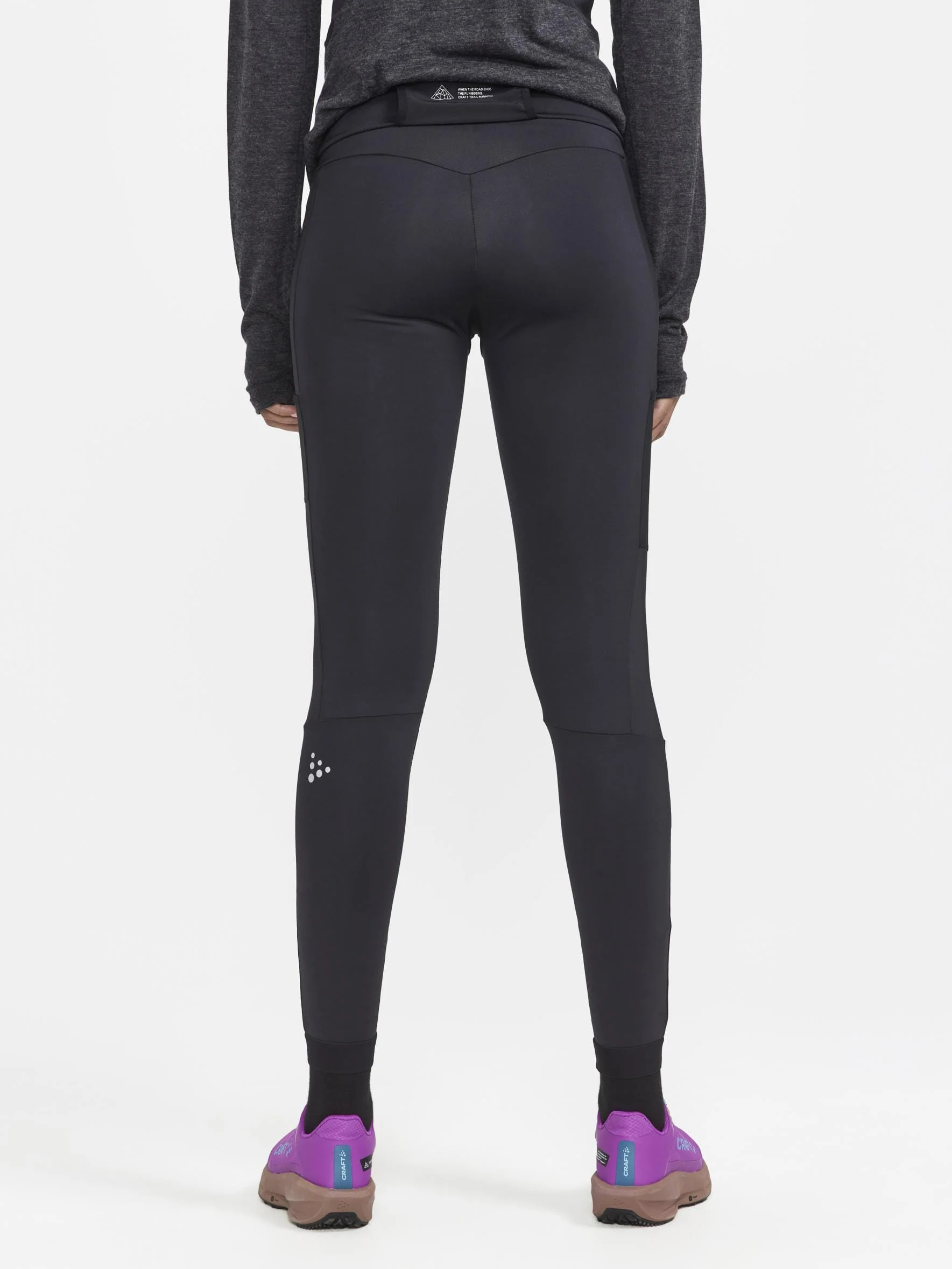 Women's Pro Trail Running Tights - Black - Image 5