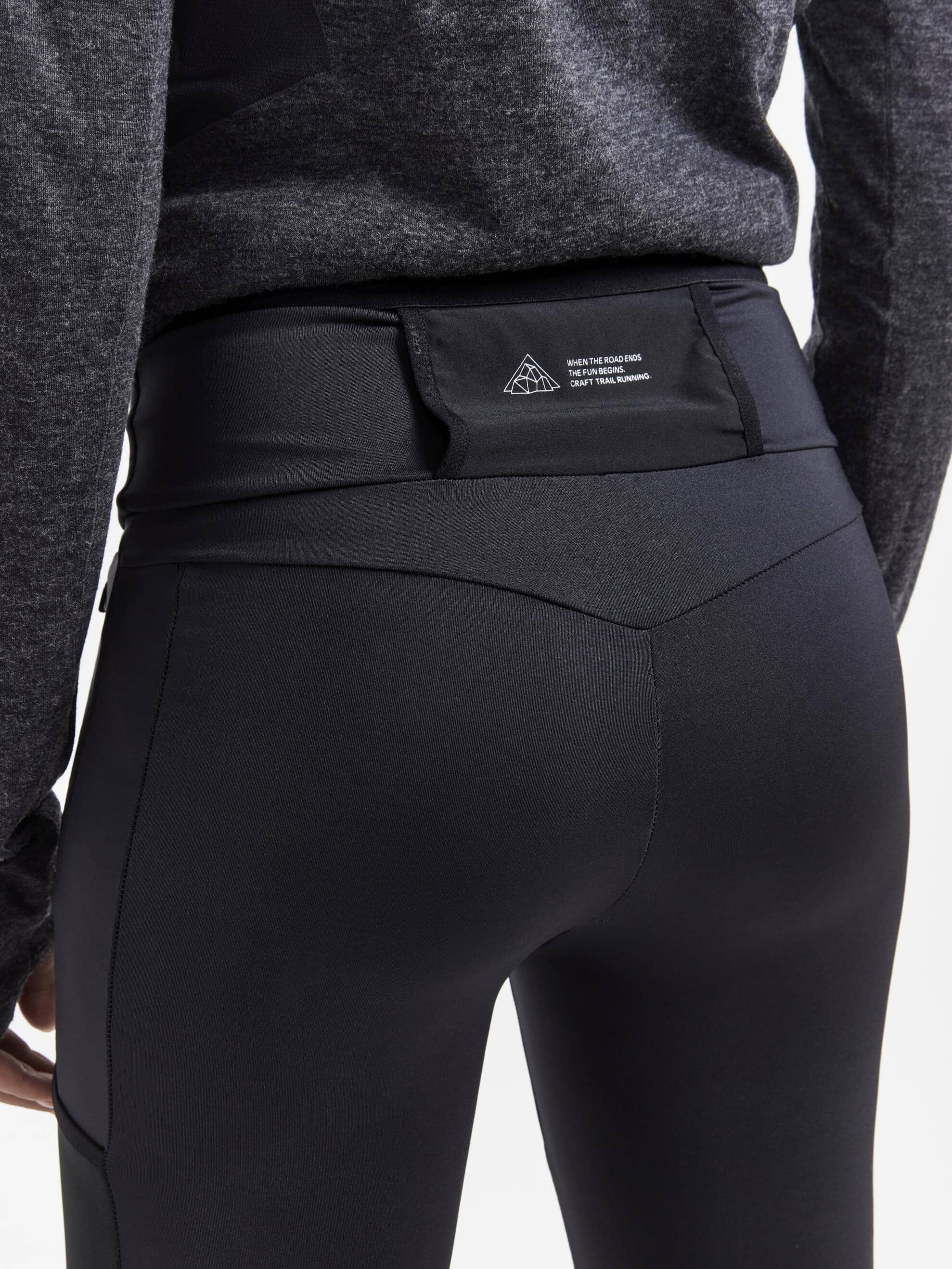 Women's Pro Trail Running Tights - Black - Image 6