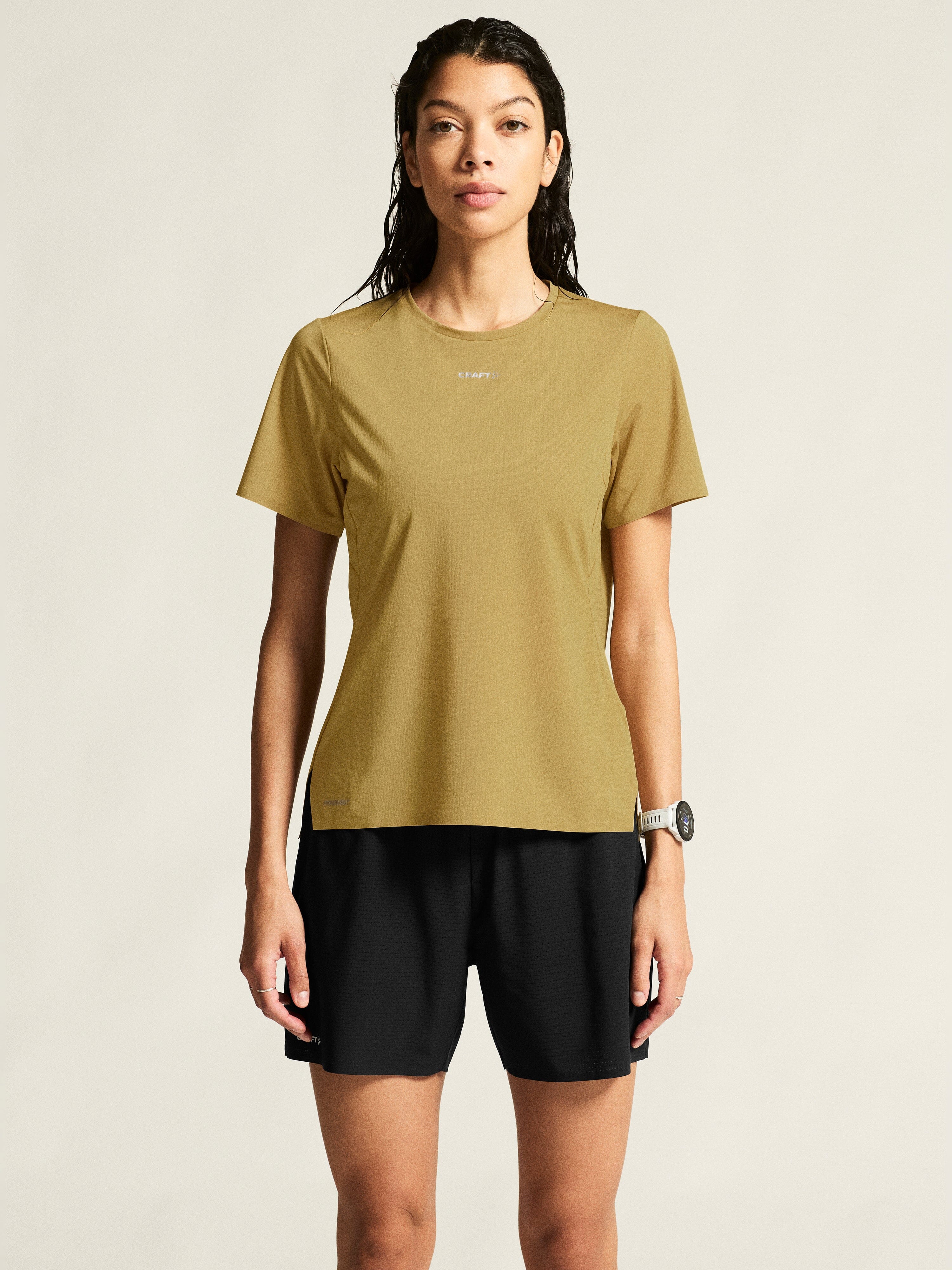 Women's Pro Trail Short Sleeve Tee 2 - Khaki - Image 2