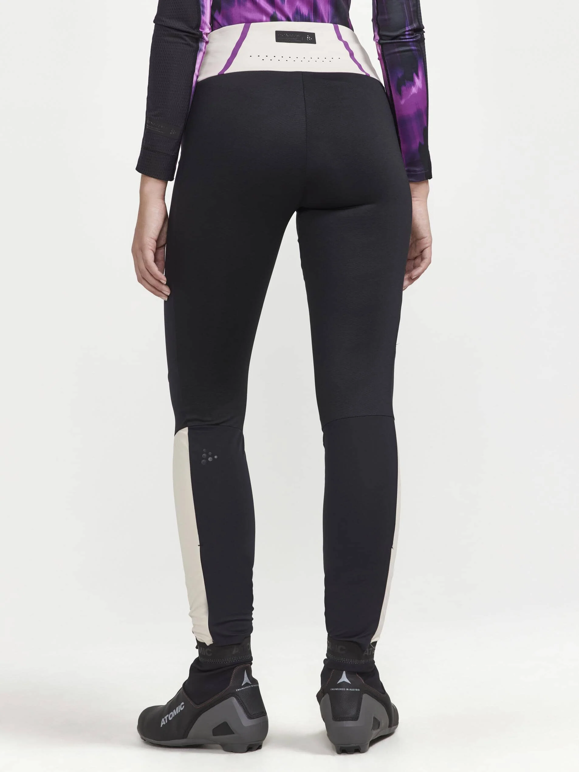 Women's Pro XC Race Wind Tights - BLACK-ECRU - Image 3