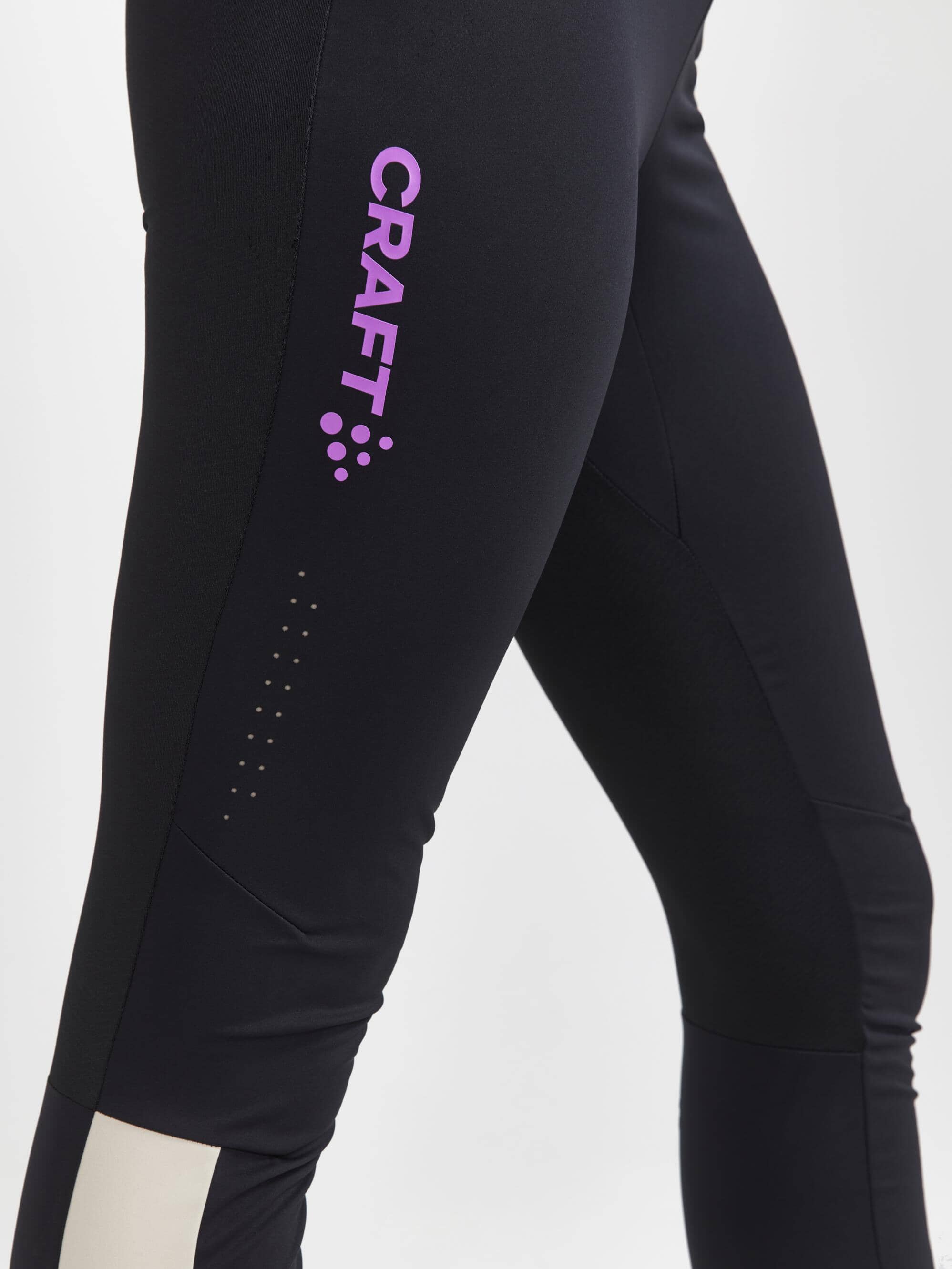 Women's Pro XC Race Wind Tights - BLACK-ECRU - Image 4