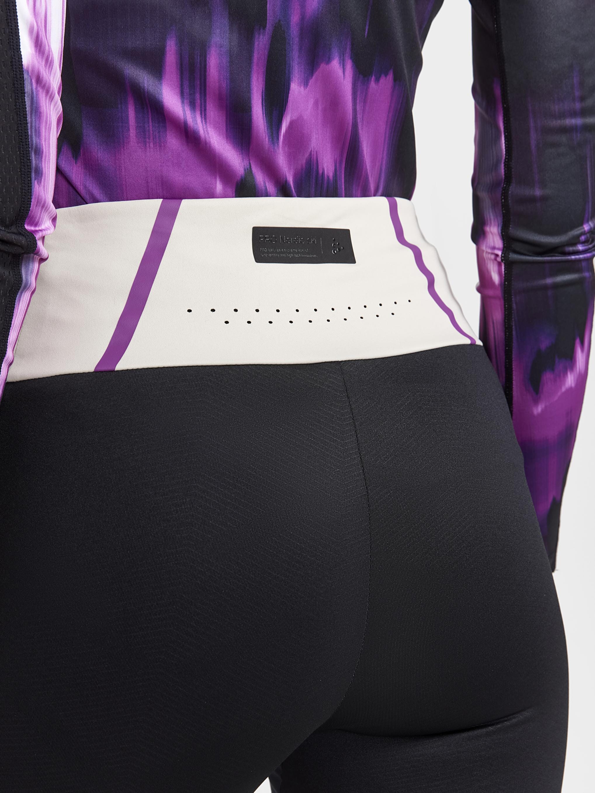 Women's Pro XC Race Wind Tights - BLACK-ECRU - Image 6