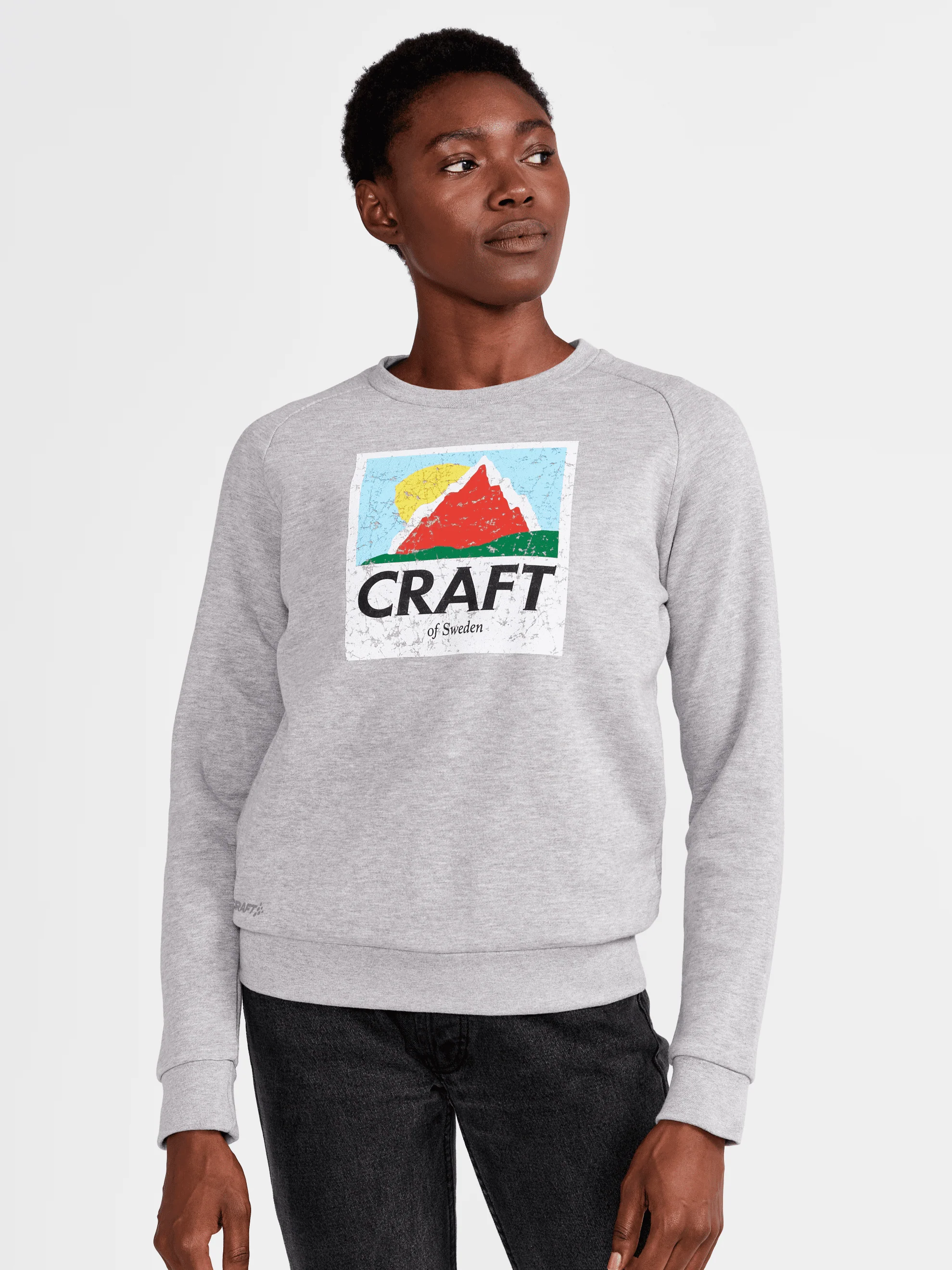 Women's Retro Crewneck - GREY MELANGE - Image 2
