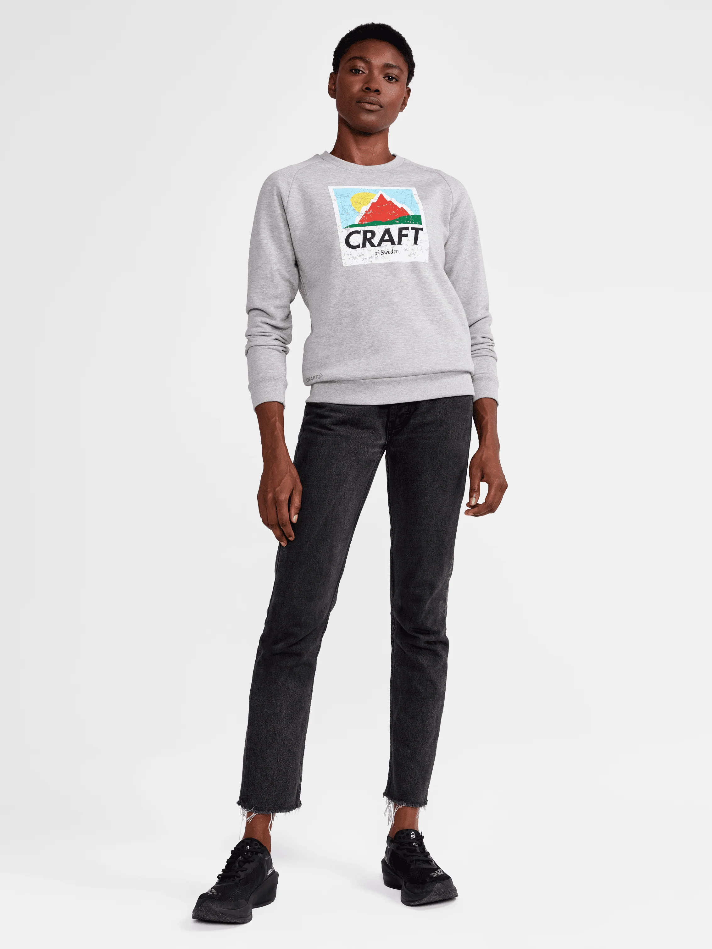 Women's Retro Crewneck - GREY MELANGE - Image 4