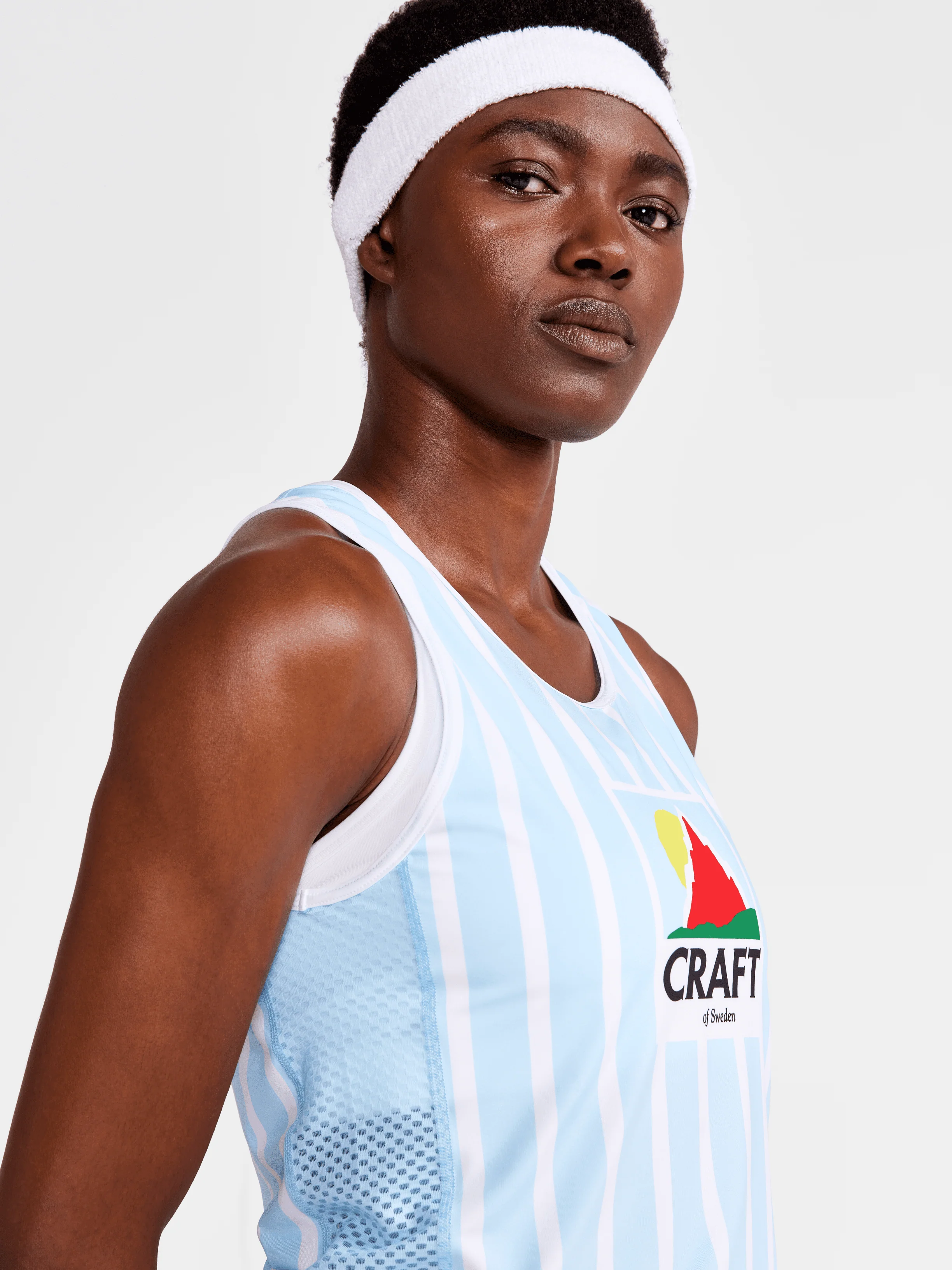 Women's Retro Elite Custom Singlet - AQUA/WHITE - Image 3
