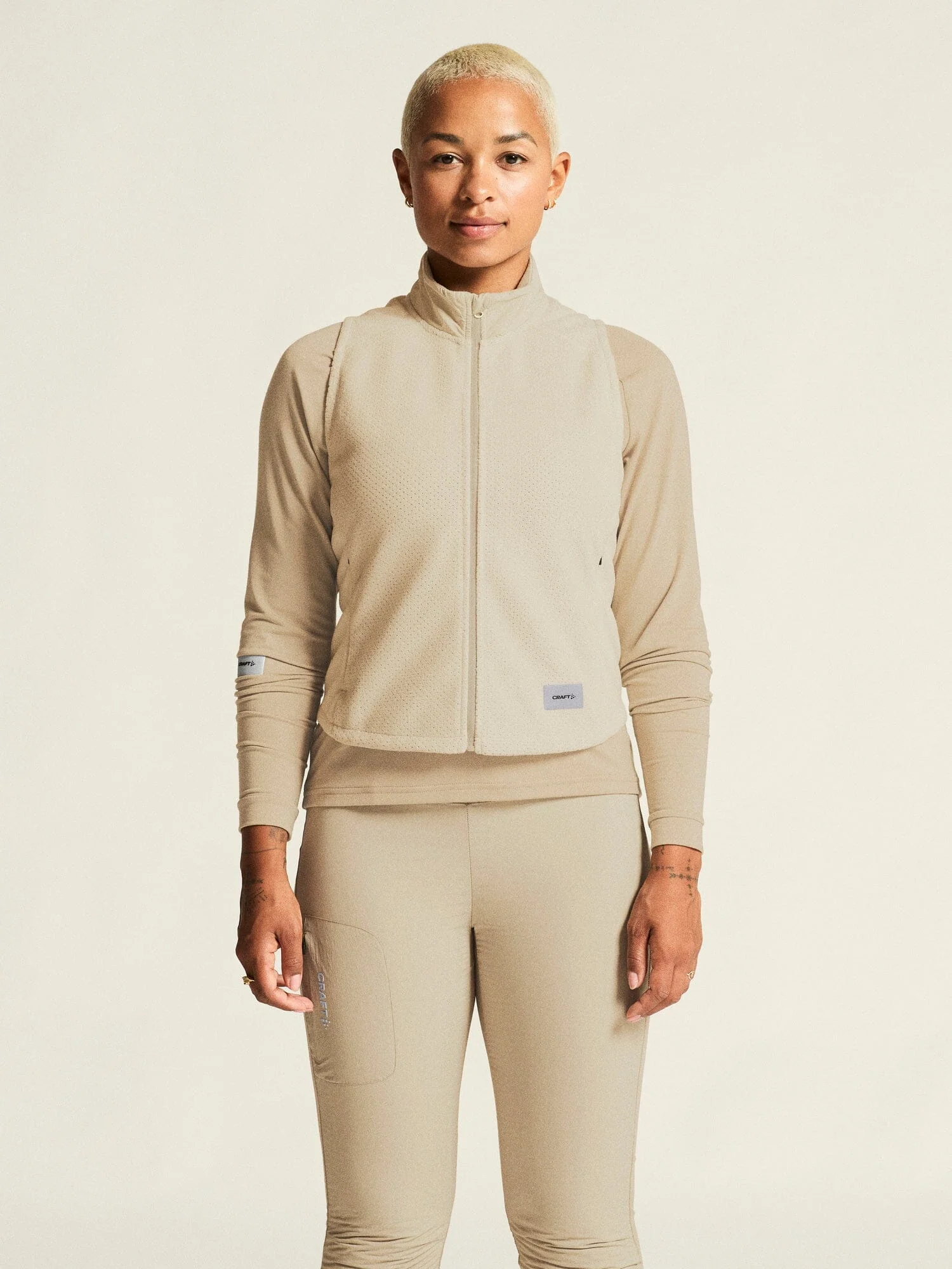 Women's SubZ Fleece Running Vest - Plaster - Image 2