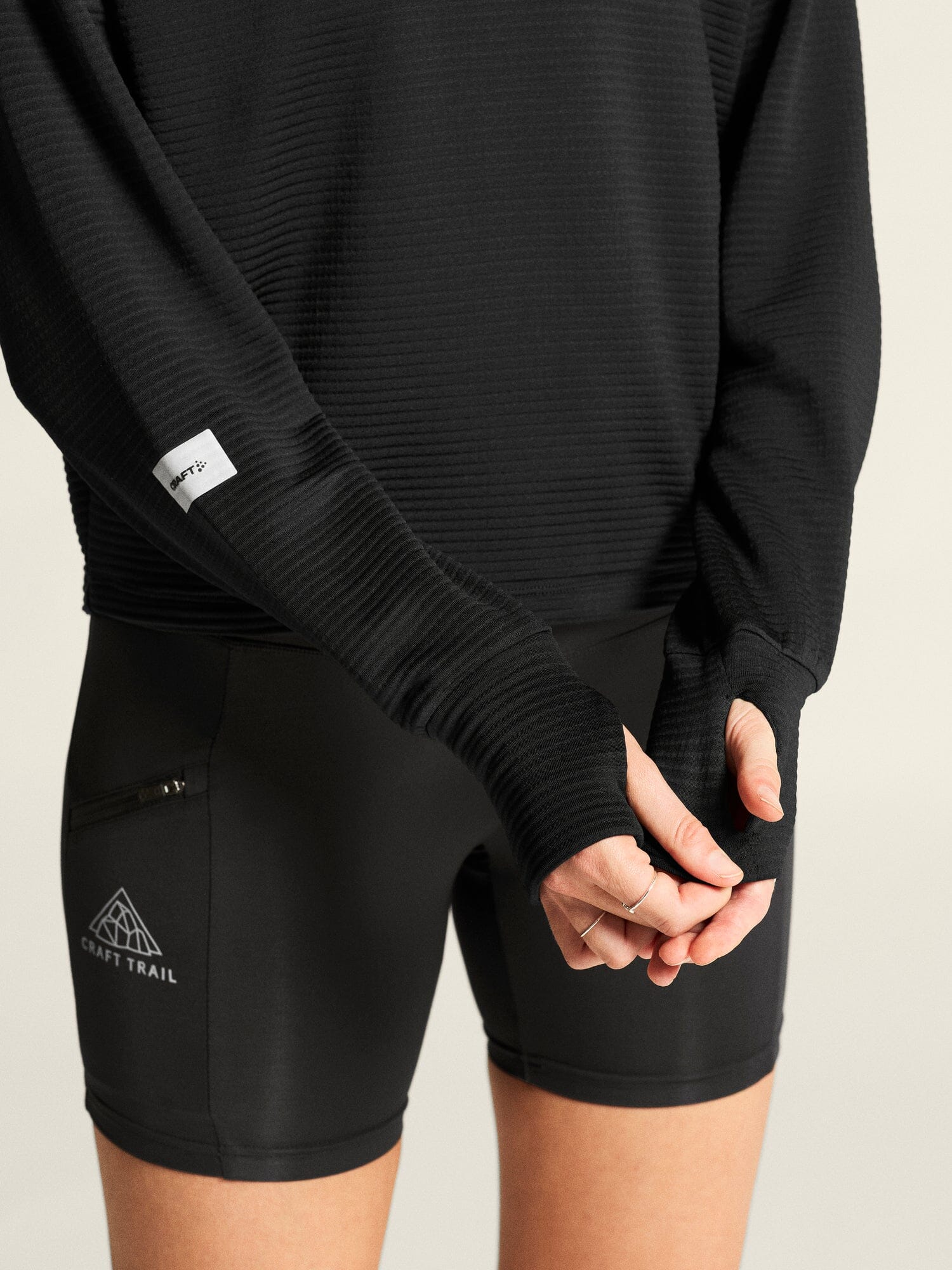 Women's SubZ Funnelneck Running Jersey - Black - Image 3