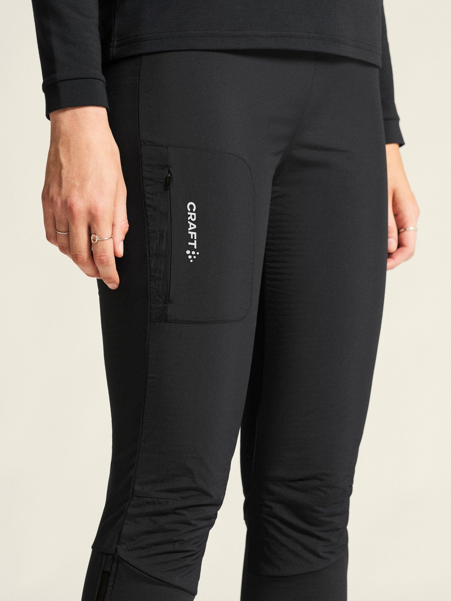 Women's SubZ Light Running Tights - Black - Image 4