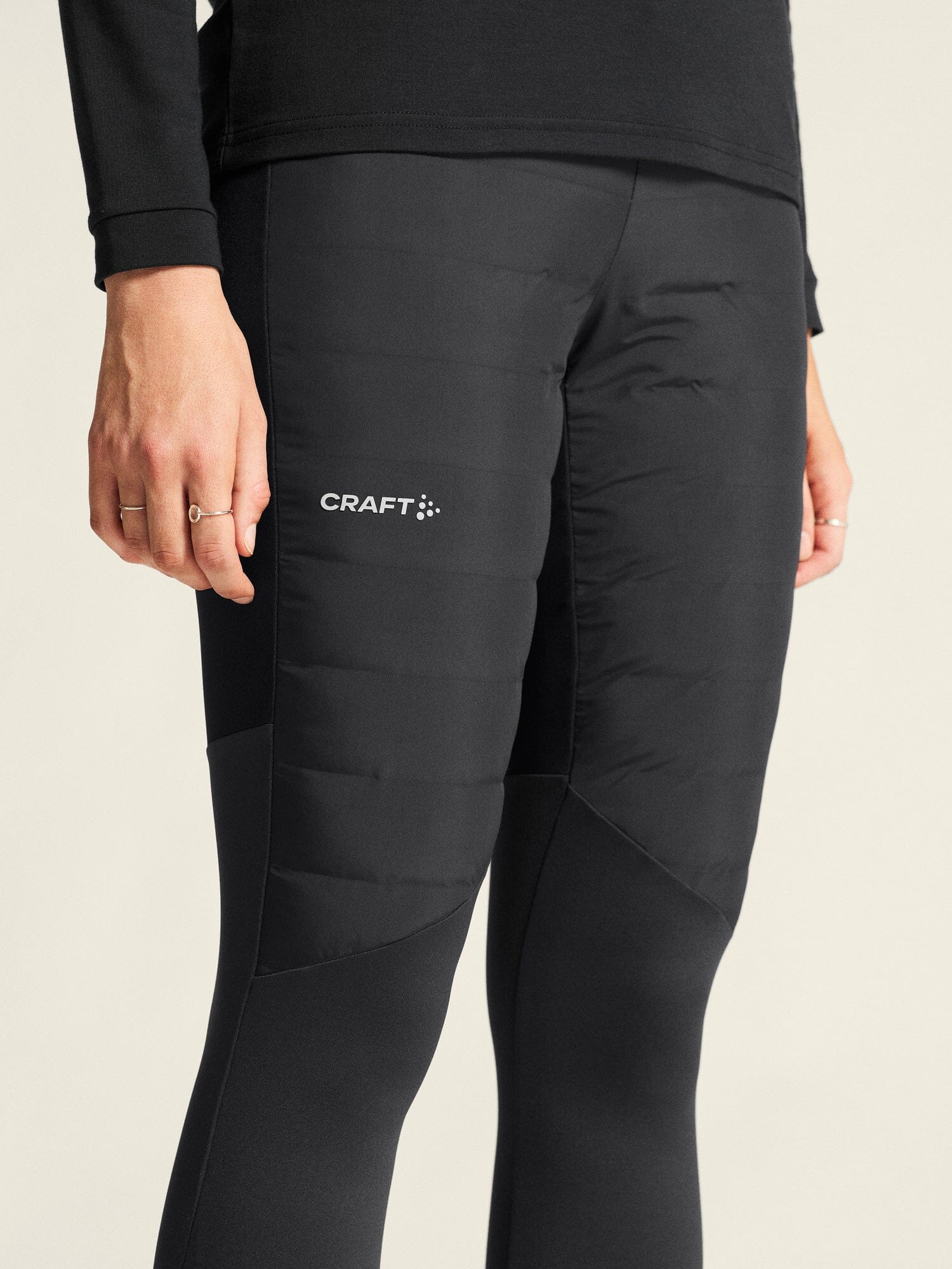Women's SubZ Running Tights 4 - Black - Image 3