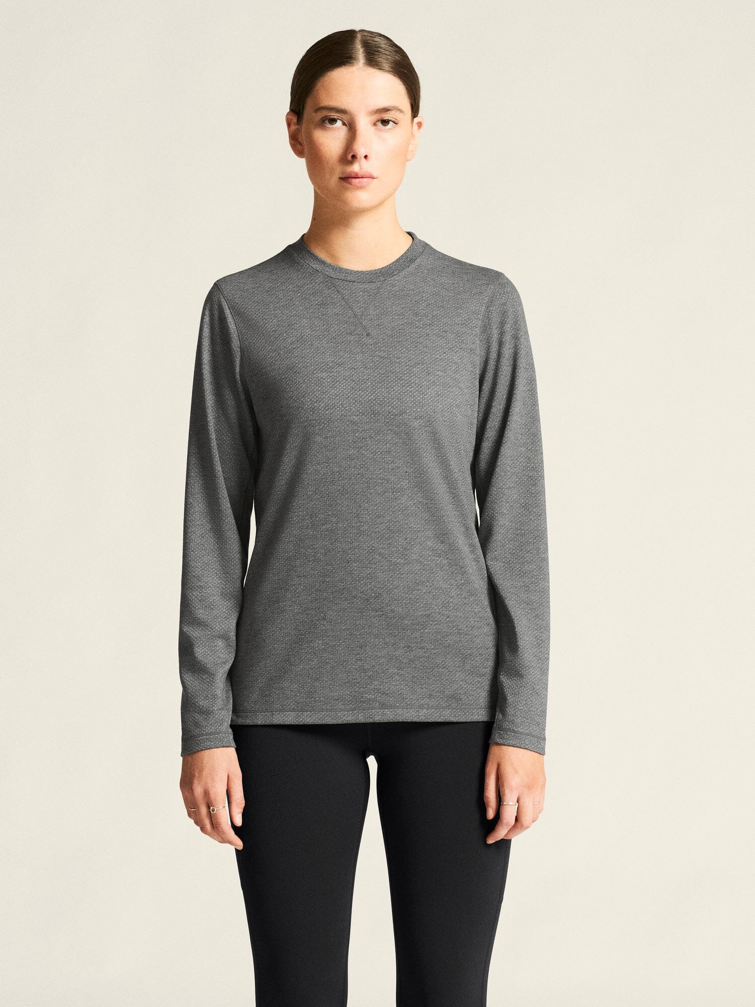 Women's Thermal Mesh CN - Dk Grey Melange - Image 2