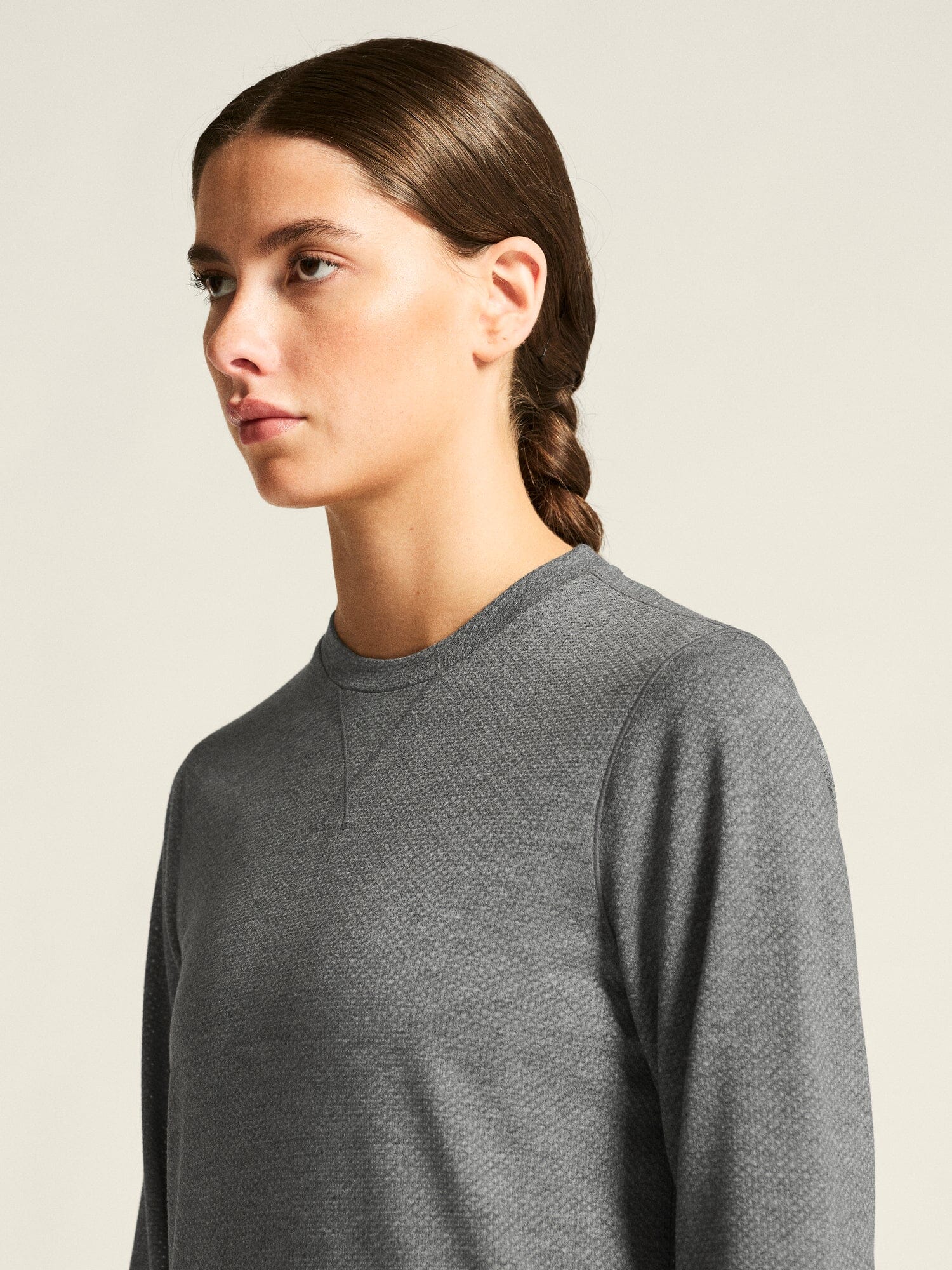 Women's Thermal Mesh CN - Dk Grey Melange - Image 3