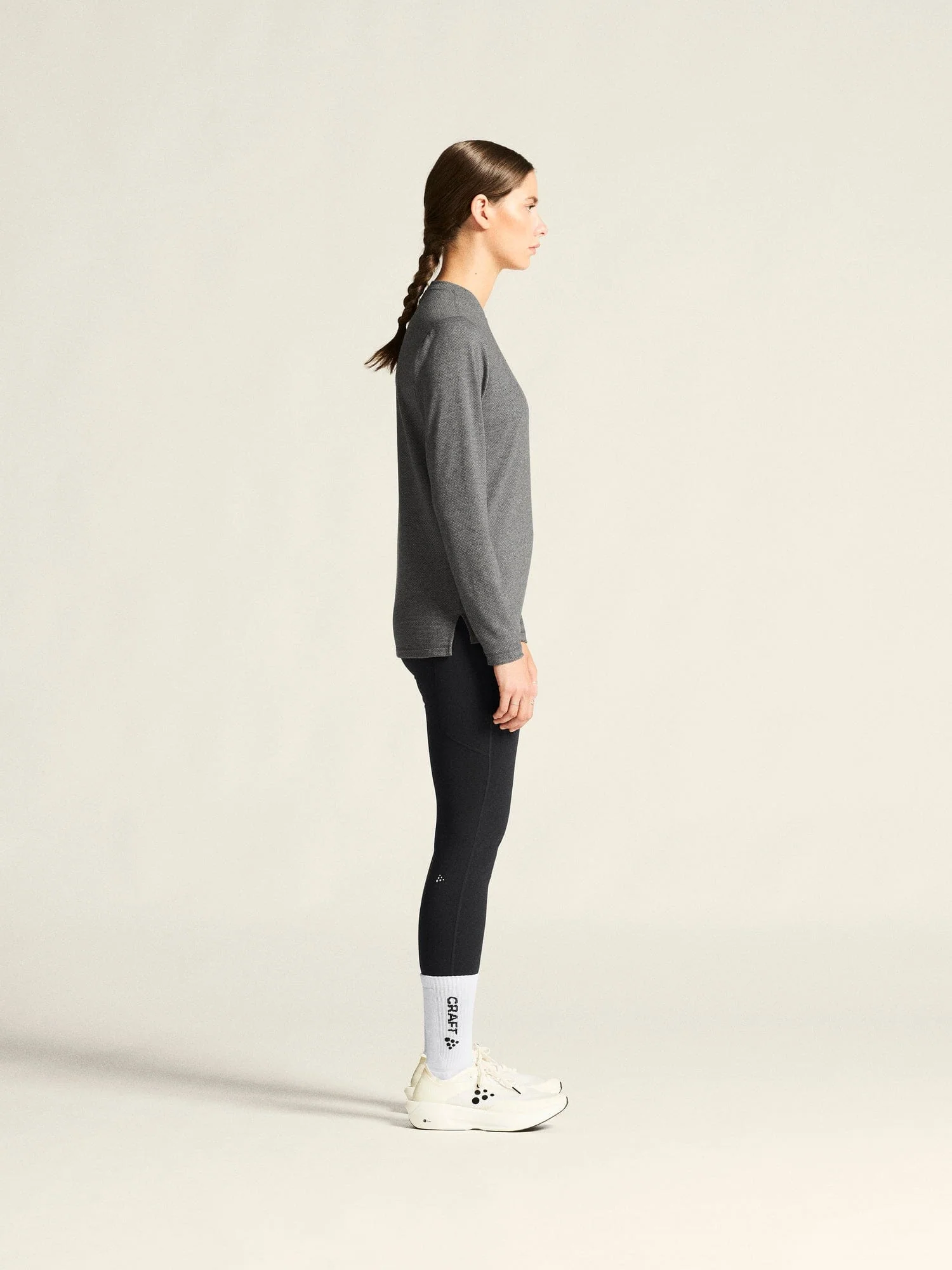 Women's Thermal Mesh CN - Dk Grey Melange - Image 6