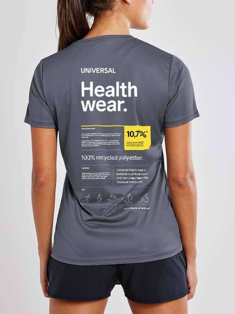Women's Universal Healthwear Tech Tee  - DK GREY - Image 2