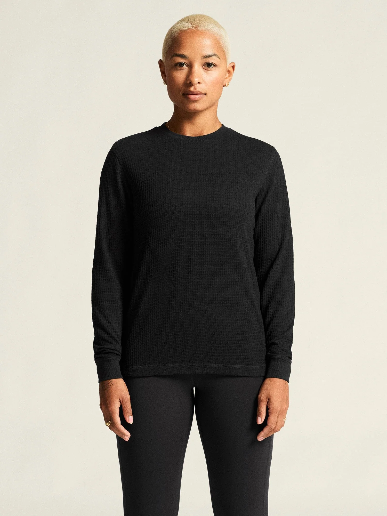 Women's Wool Waffle RN - Black - Image 2