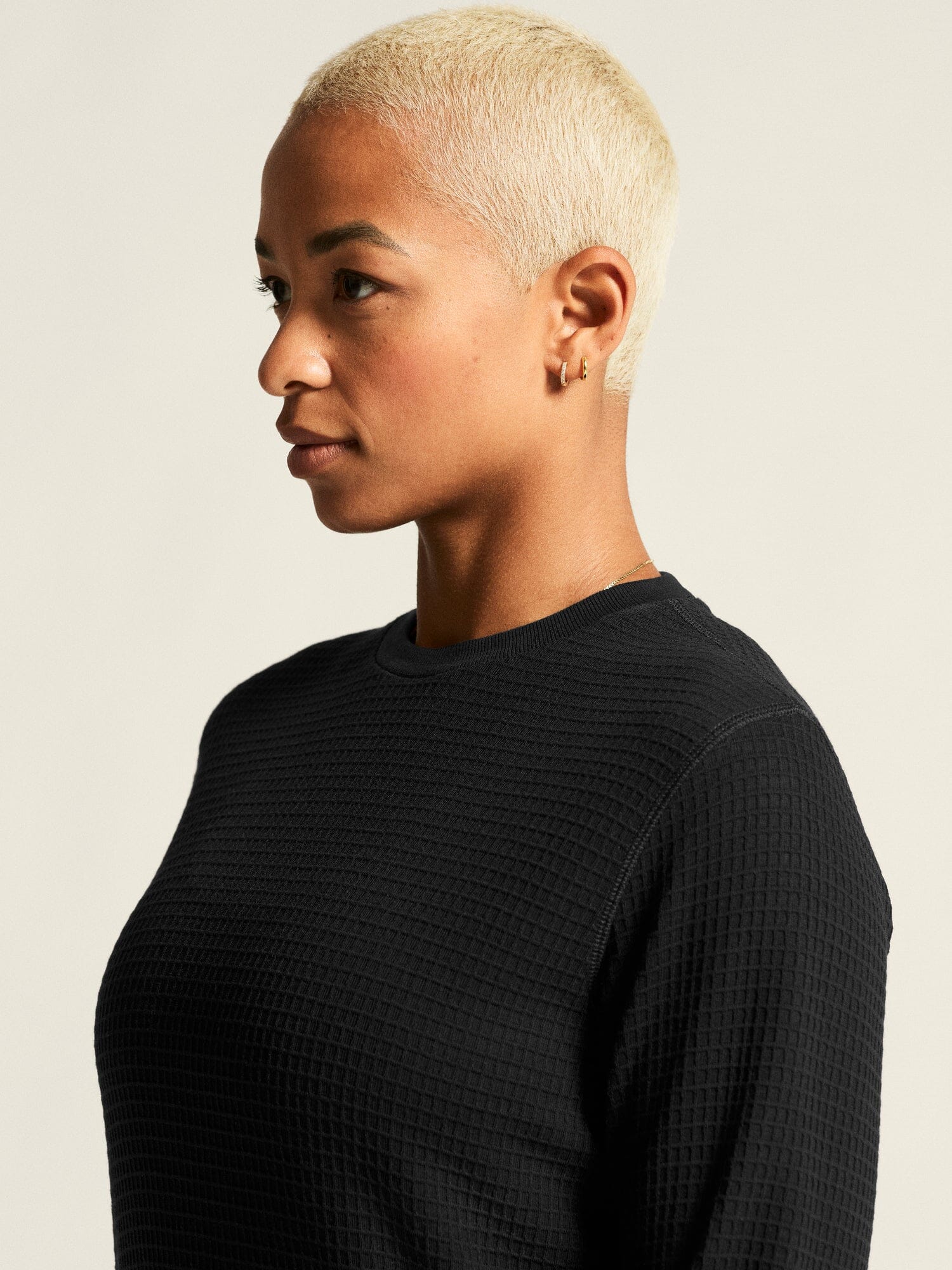 Women's Wool Waffle RN - Black - Image 3