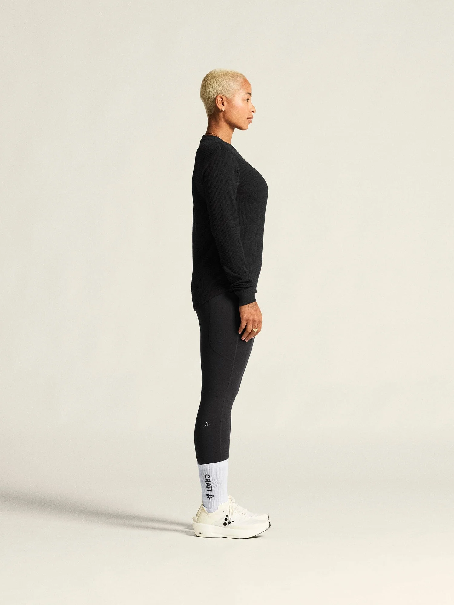 Women's Wool Waffle RN - Black - Image 5